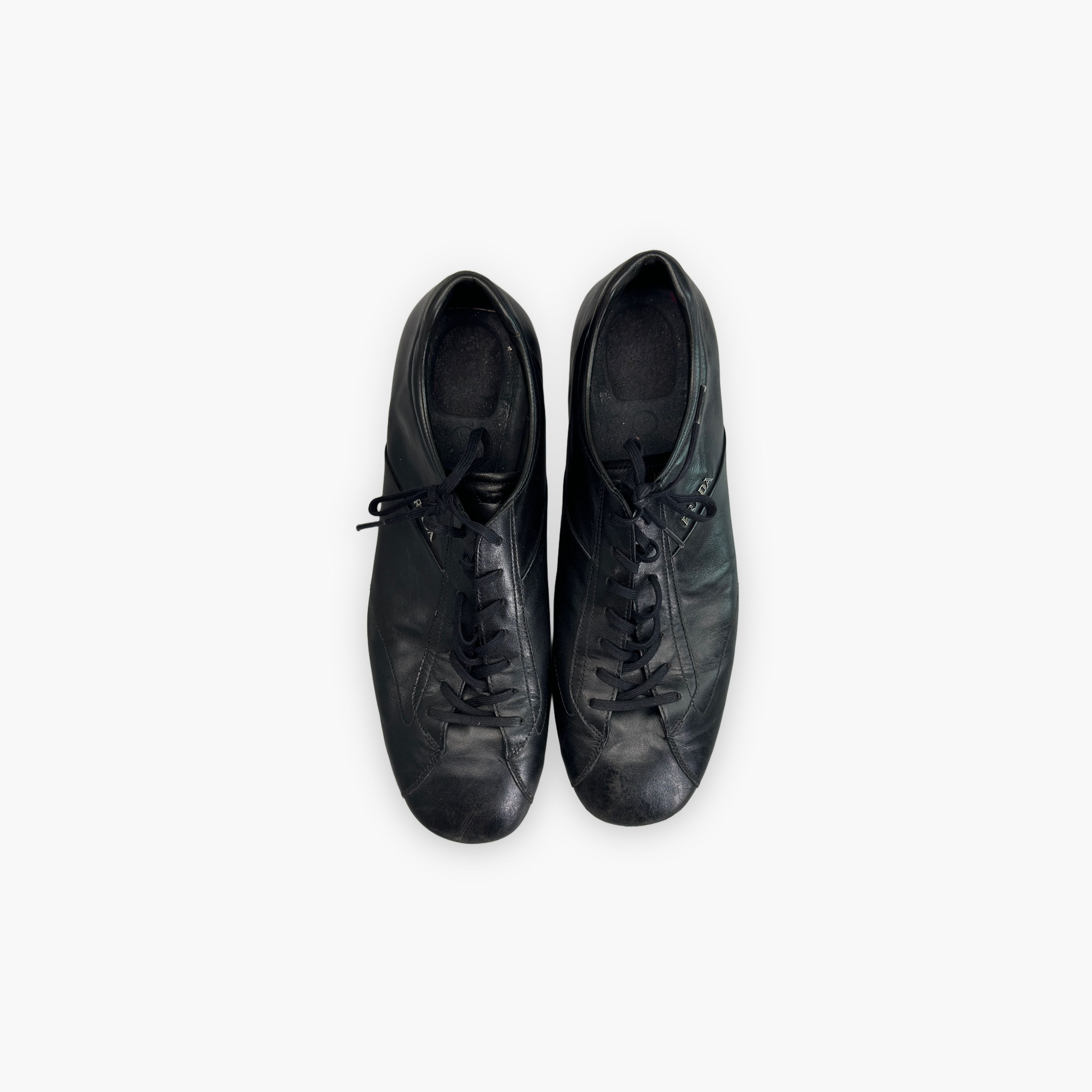 Prada Prada Black Leather Low-Top Sneakers Size 8.5 Size US 8.5 / EU 41-42 - 9 Thumbnail
