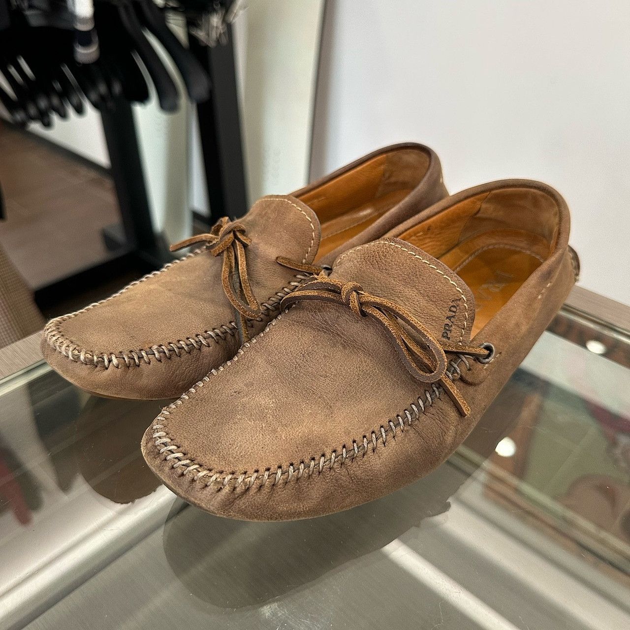 Prada Prada Brown Suede Loafers Size 6 Size US 6 / EU 39 - 6 Thumbnail