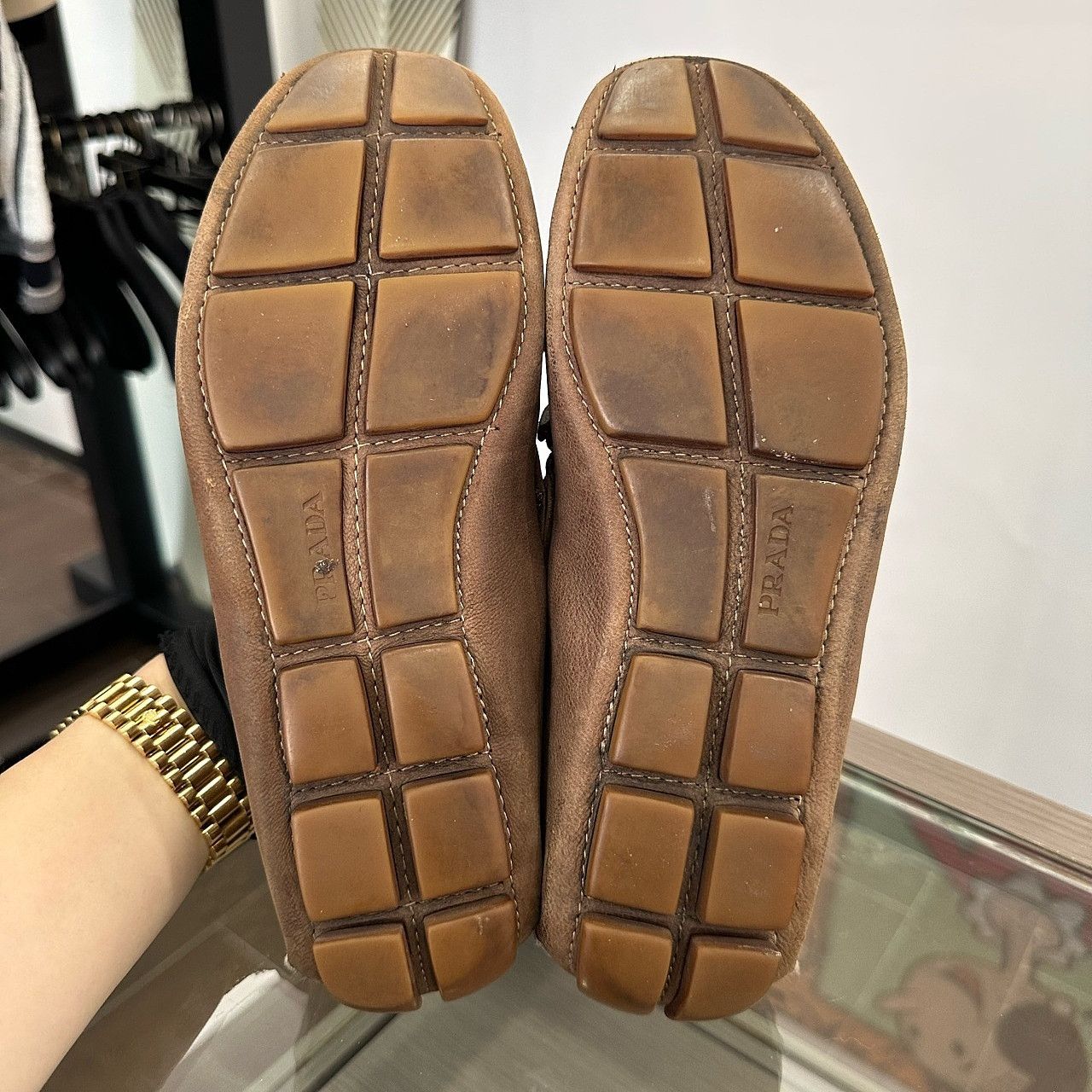 Prada Prada Brown Suede Loafers Size 6 Size US 6 / EU 39 - 4 Thumbnail