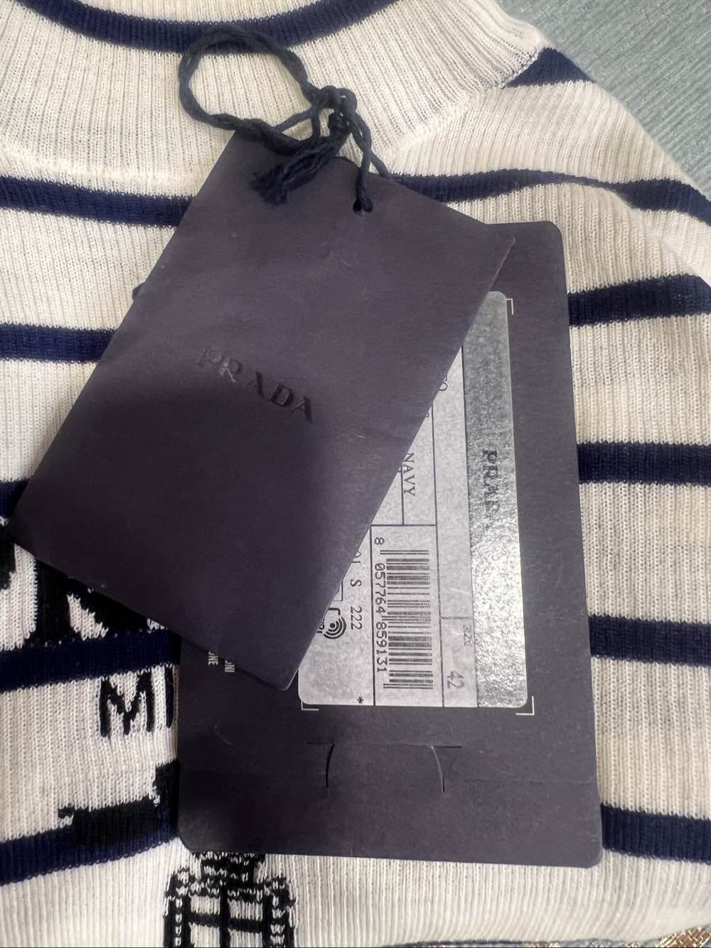 Prada Prada Striped Logo Wool Sweater Size IT 42 Size M / US 6-8 / IT 42-44 - 5 Thumbnail