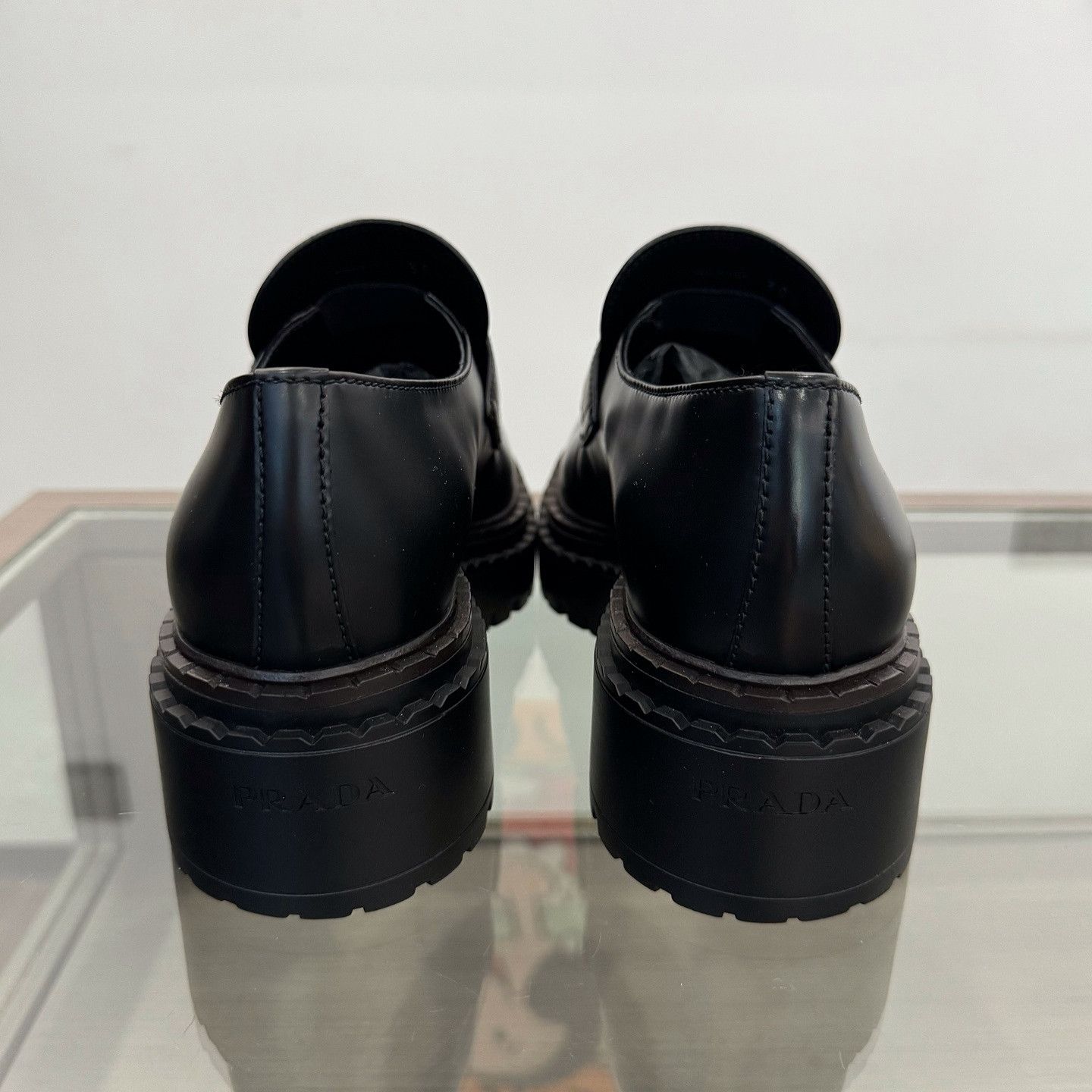 Prada Prada Logo Plaque Leather Platforms Size 38.5 Size US 8.5 / IT 38.5 - 3 Thumbnail