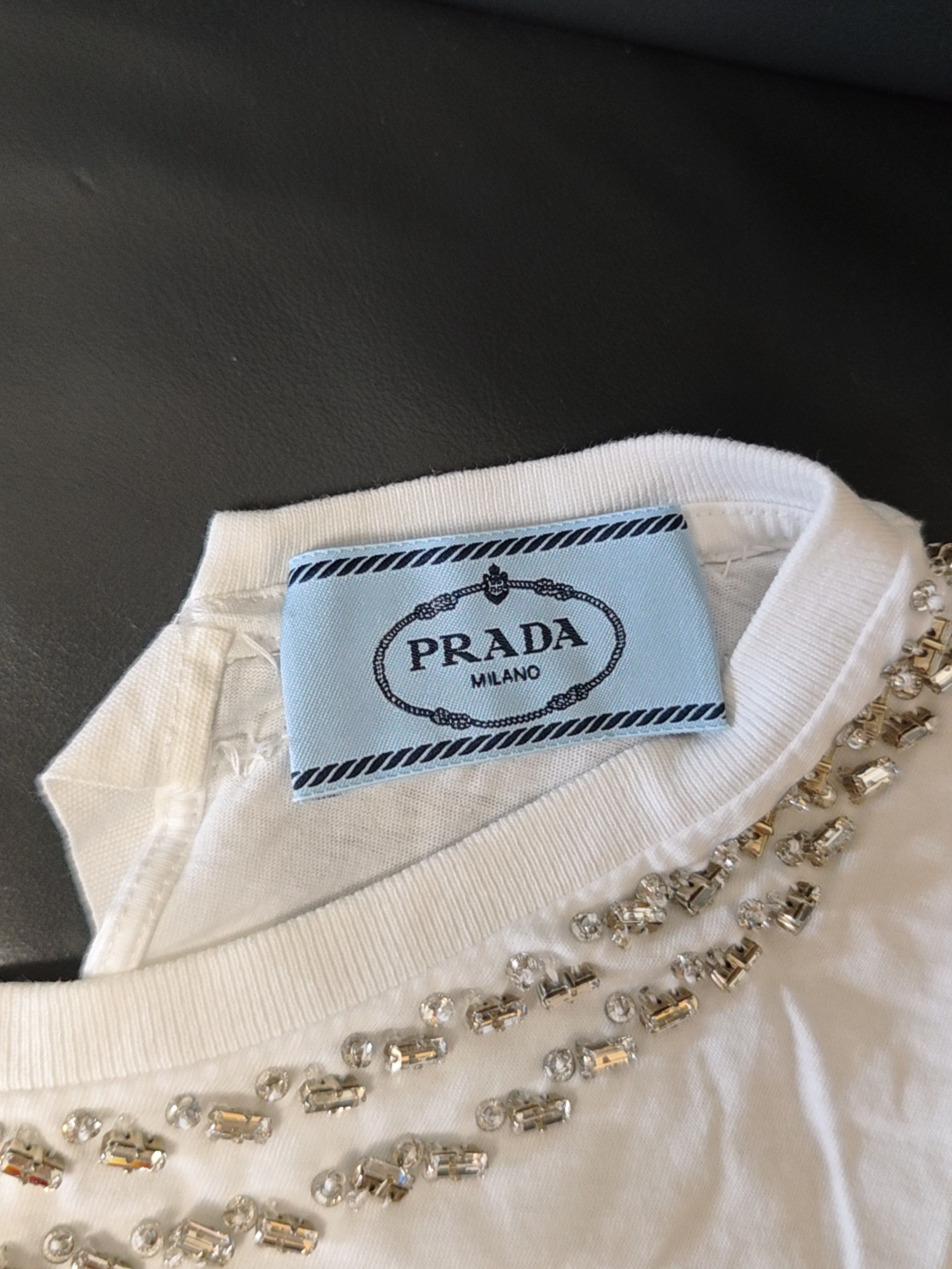 Prada Prada Crystal Embellished T-Shirt Size S Size S / US 4 / IT 40 - 3 Thumbnail