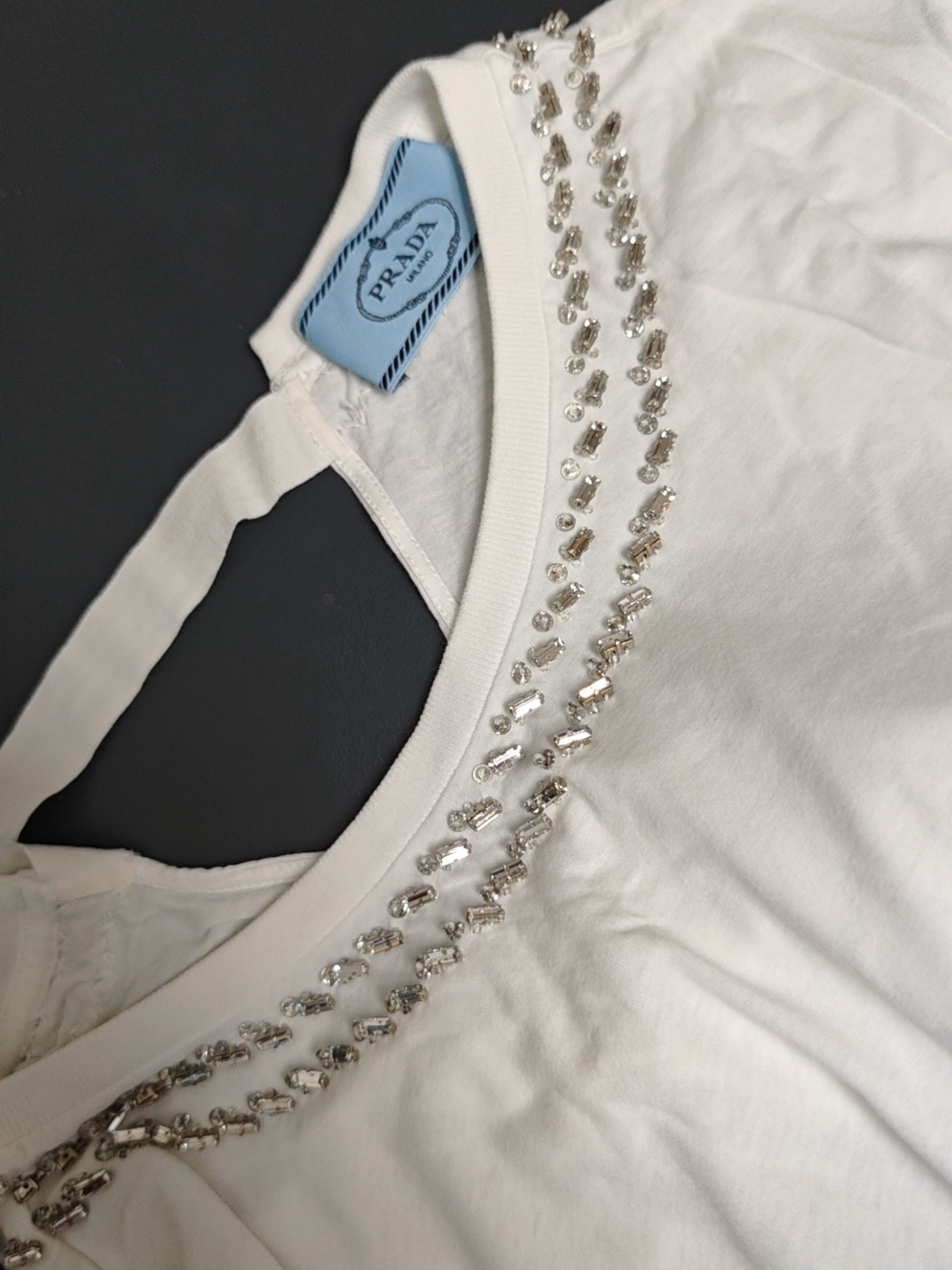 Prada Prada Crystal Embellished T-Shirt Size S Size S / US 4 / IT 40 - 5 Thumbnail