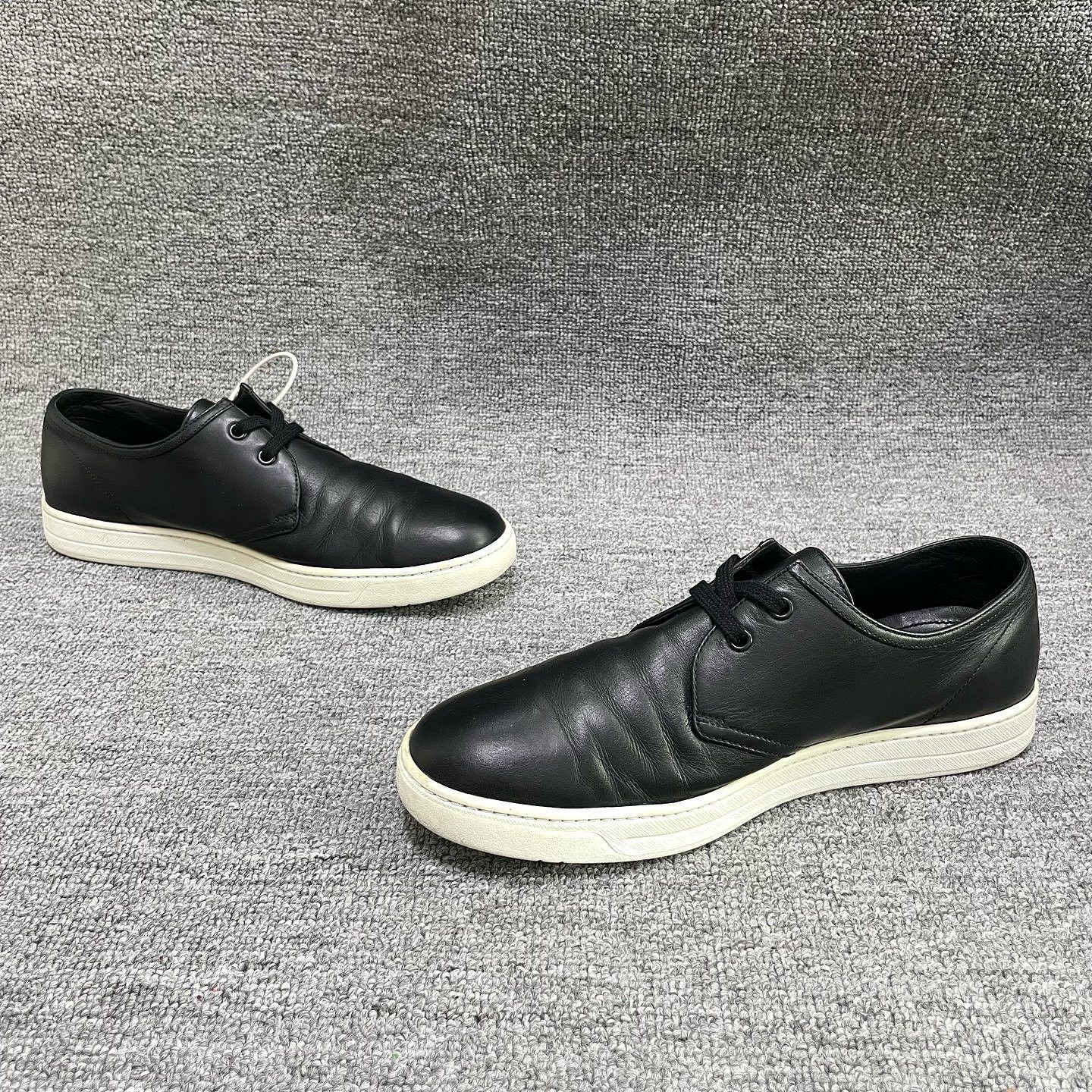 Prada Prada Black Leather Low-Top Sneakers Size 8.5 Size US 8.5 / EU 41-42 - 8 Thumbnail