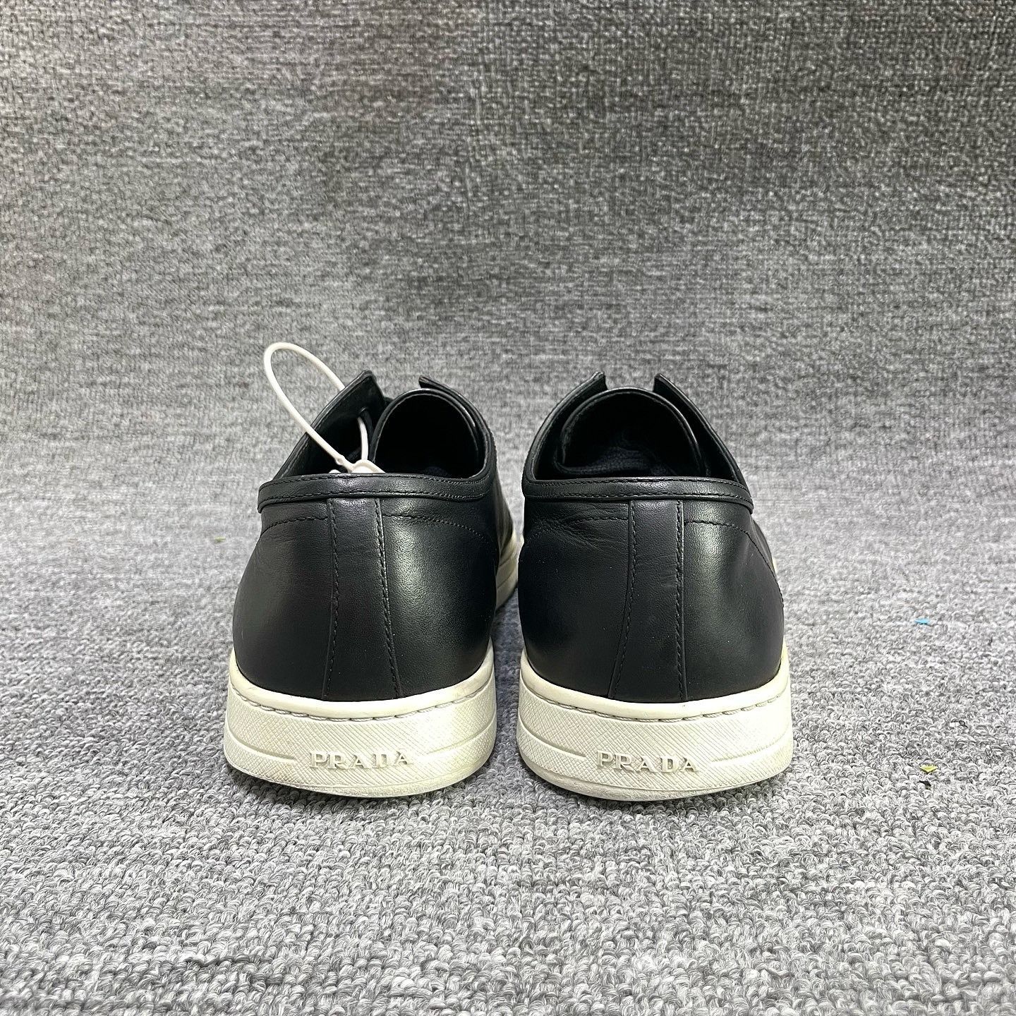 Prada Prada Black Leather Low-Top Sneakers Size 8.5 Size US 8.5 / EU 41-42 - 3 Thumbnail
