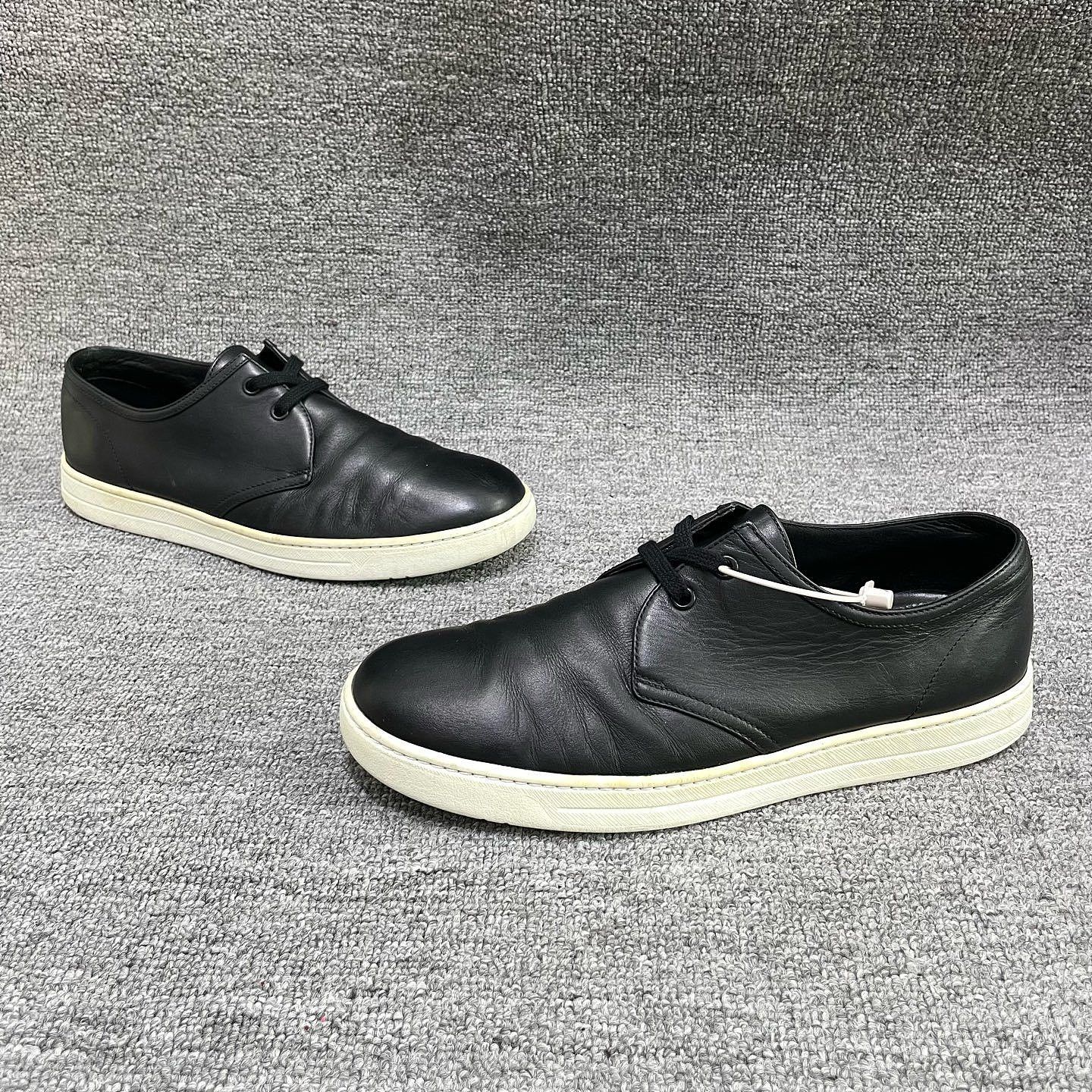 Prada Prada Black Leather Low-Top Sneakers Size 8.5 Size US 8.5 / EU 41-42 - 7 Thumbnail