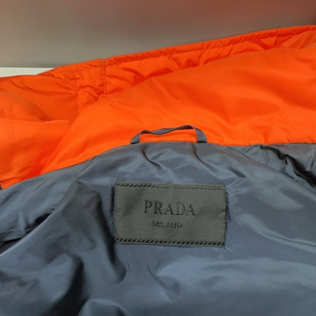Prada Prada Orange Hooded Down Jacket Size 52 Size US L / EU 52-54 / 3 - 3 Thumbnail