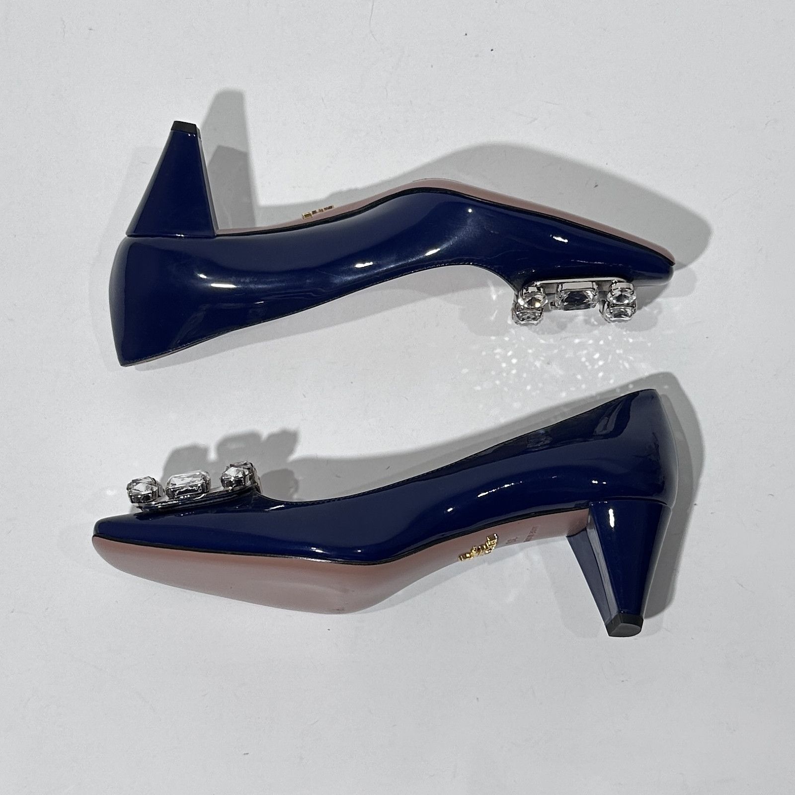 Prada Prada Crystal Buckle Patent Heels Size 35 Size US 5 / IT 35 - 6 Thumbnail