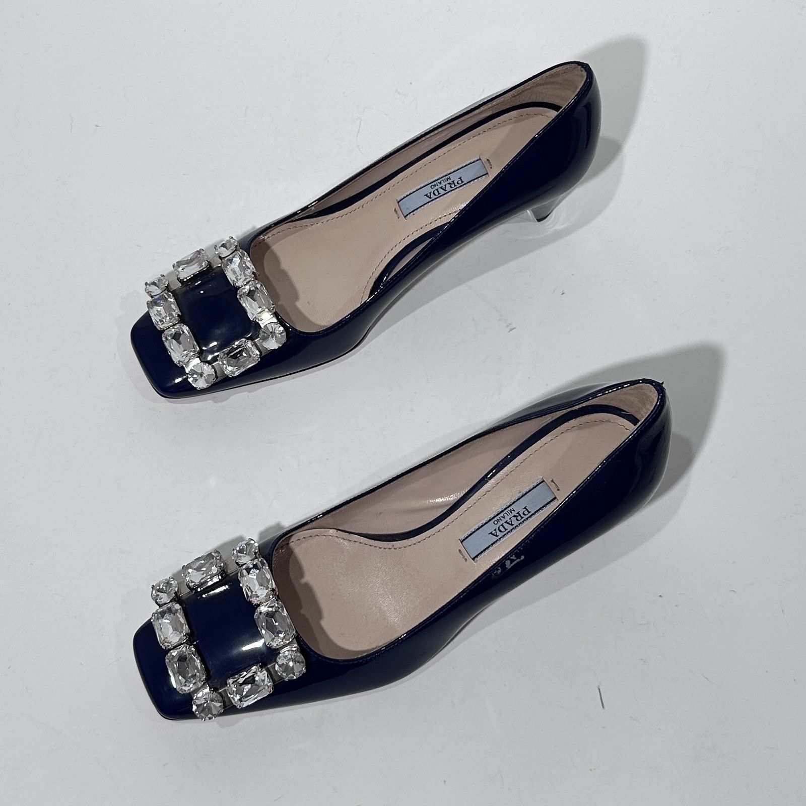 Prada Prada Crystal Buckle Patent Heels Size 35 Size US 5 / IT 35 - 5 Thumbnail