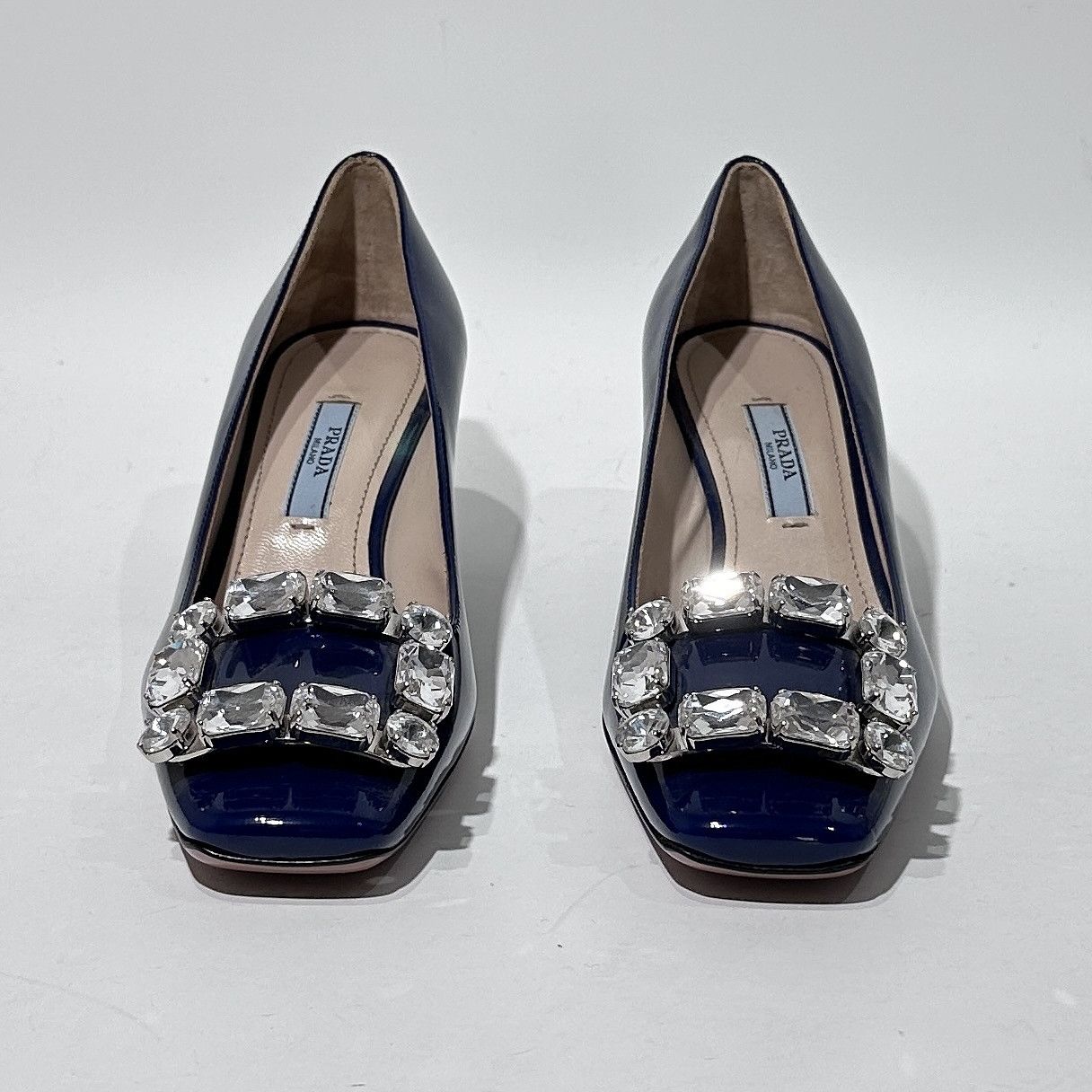 Prada Prada Crystal Buckle Patent Heels Size 35 Size US 5 / IT 35 - 2 Thumbnail