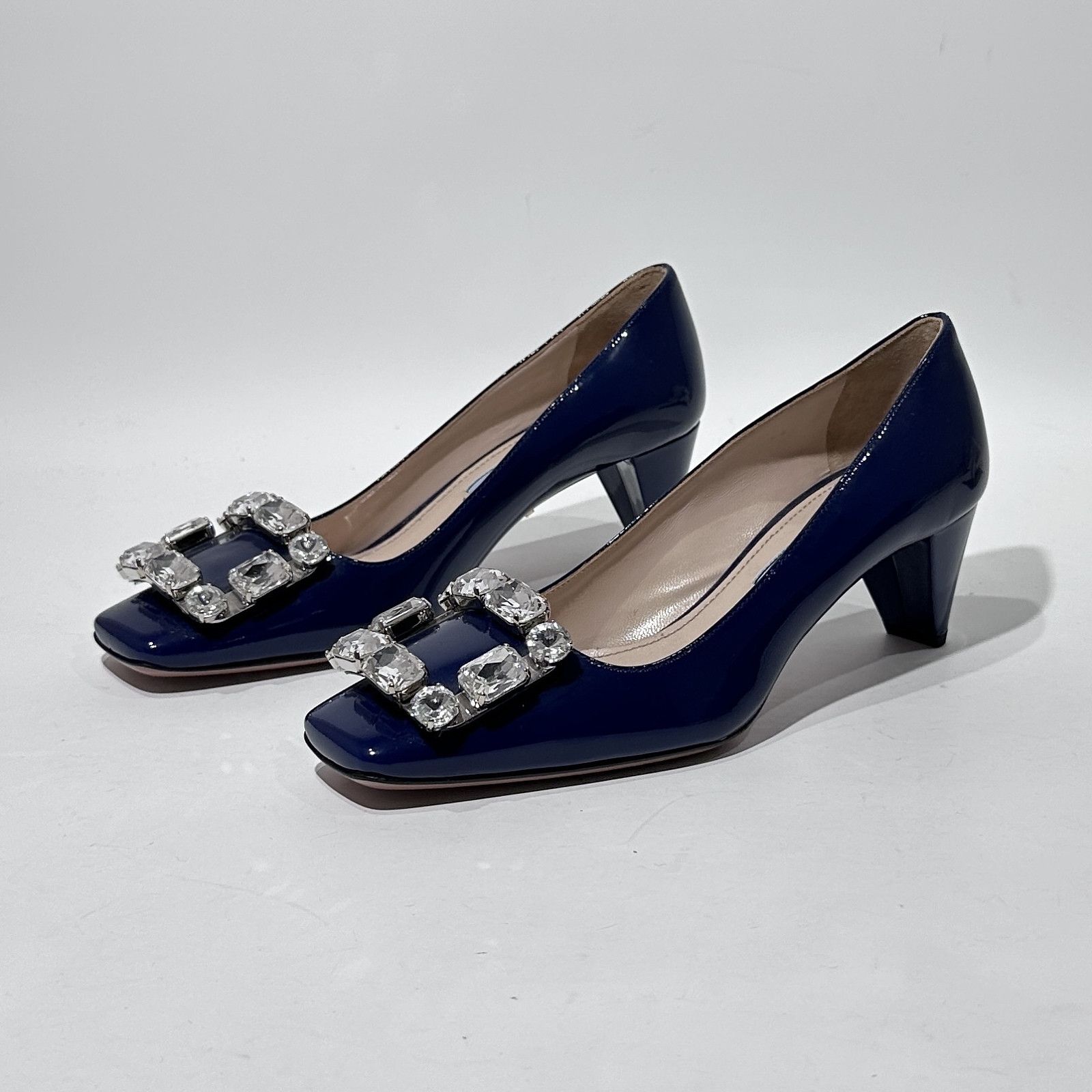 Prada Prada Crystal Buckle Patent Heels Size 35 Size US 5 / IT 35 - 7 Thumbnail