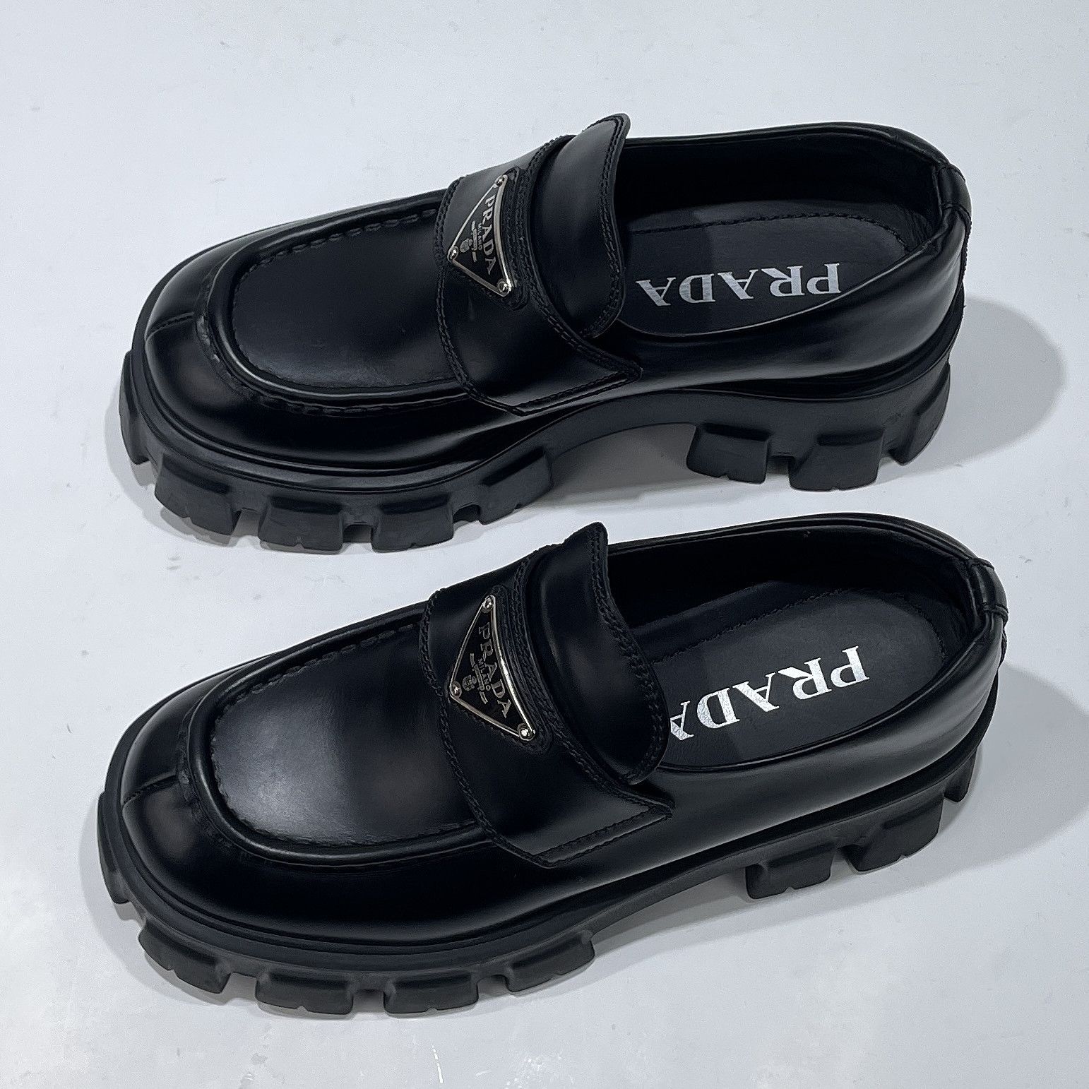 Prada Prada Monolith Leather Slip Ons Size 35 Size US 5 / IT 35 - 6 Thumbnail