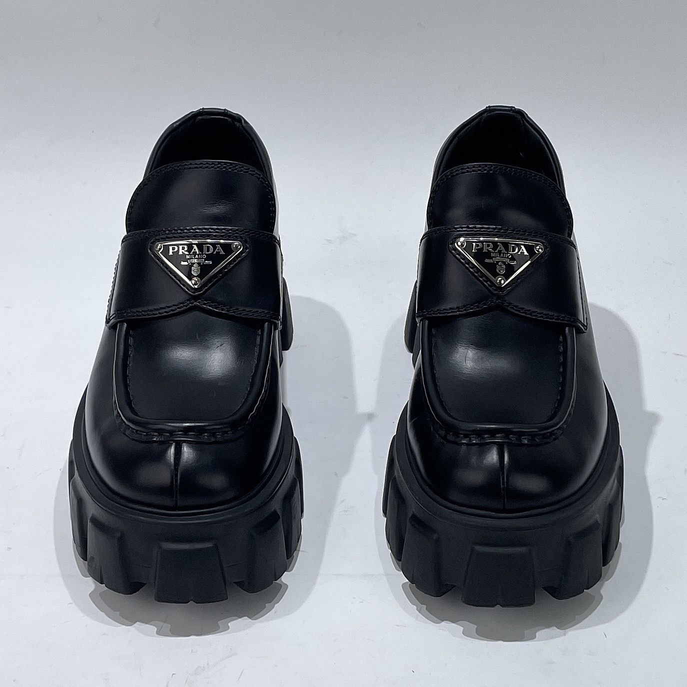 Prada Prada Monolith Leather Slip Ons Size 35 Size US 5 / IT 35 - 2 Thumbnail