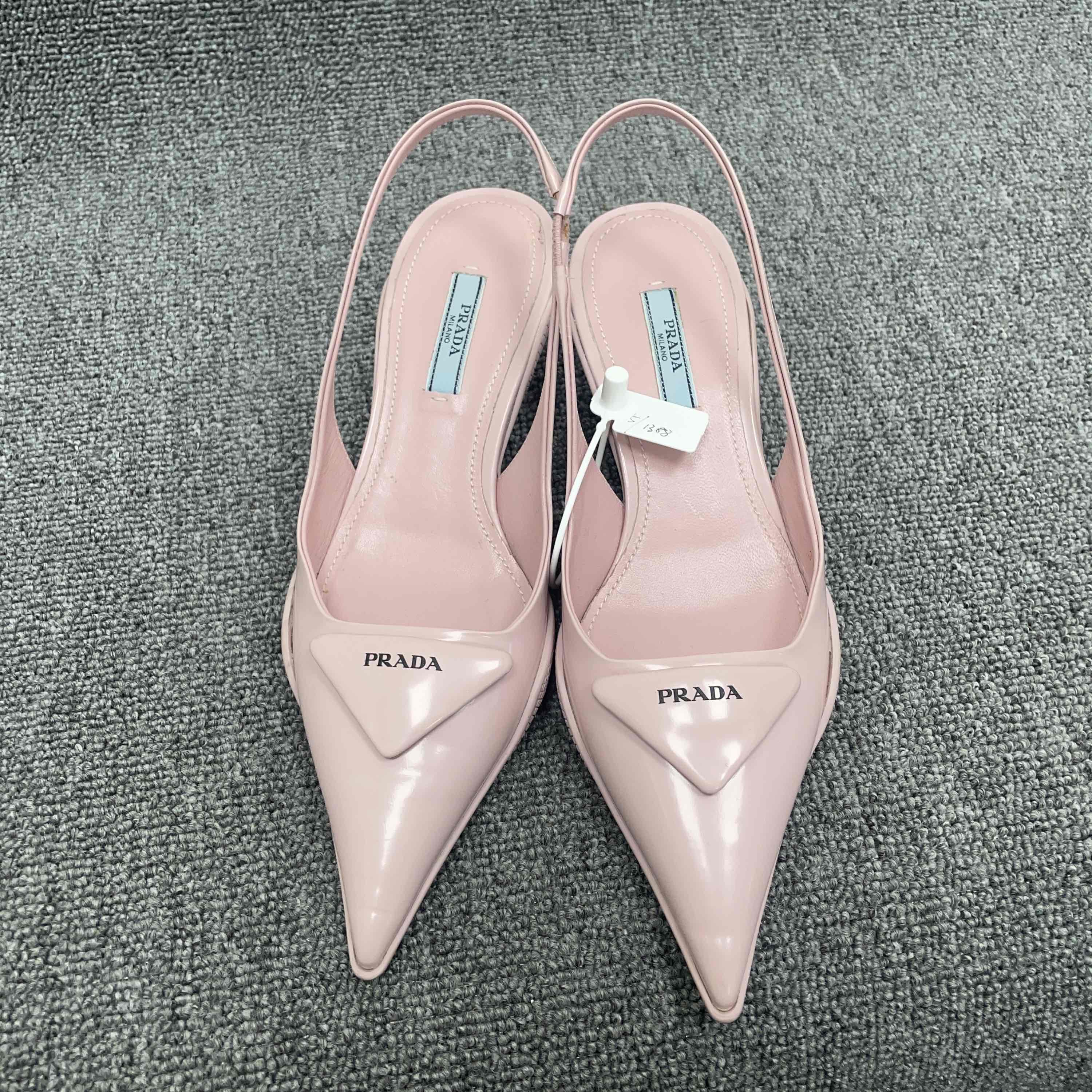 Prada Prada Pink Patent Logo Slingback Heels Size 36 Size US 6 / IT 36 - 2 Thumbnail