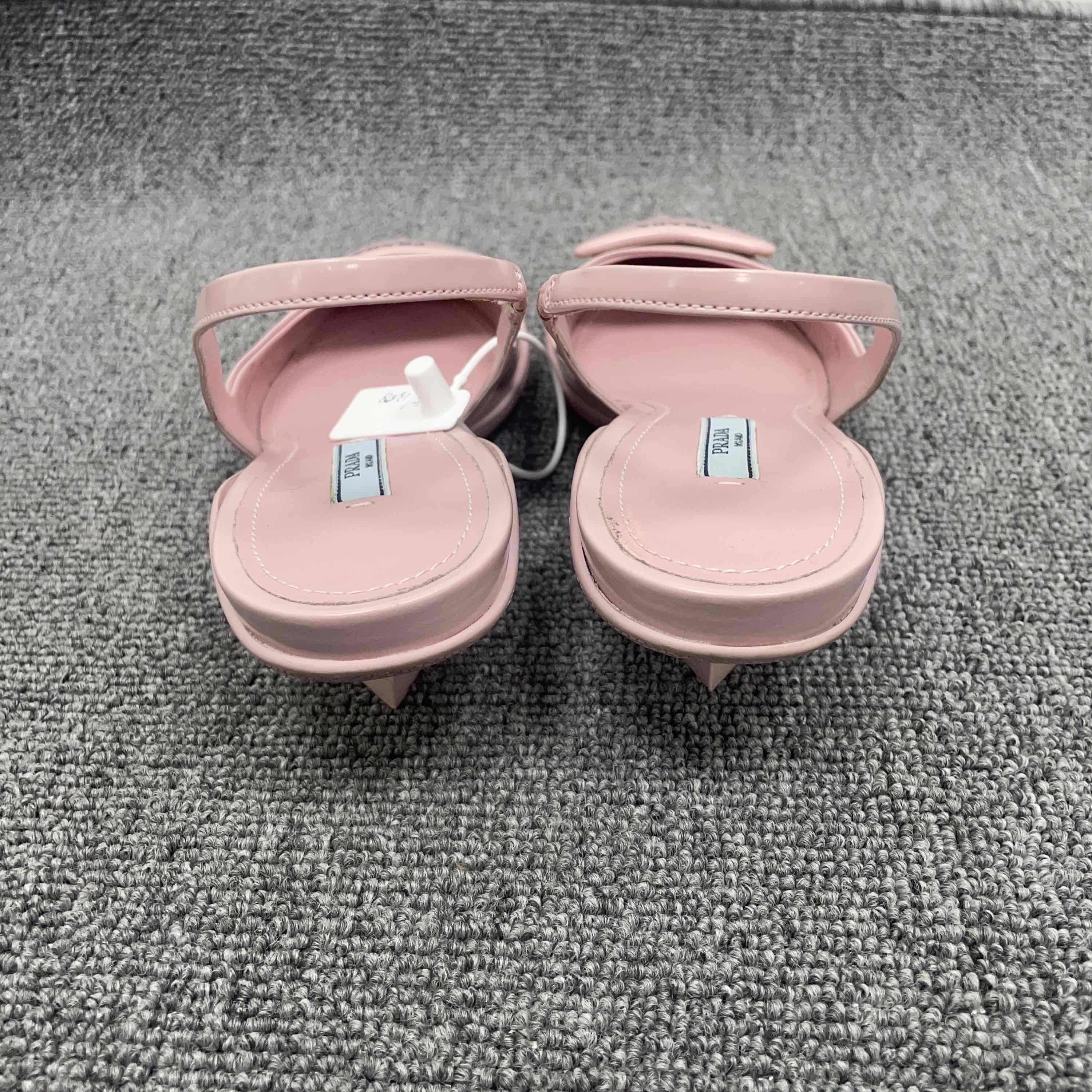 Prada Prada Pink Patent Logo Slingback Heels Size 36 Size US 6 / IT 36 - 3 Thumbnail