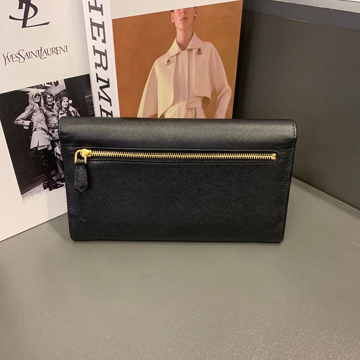 Prada Prada Saffiano Leather Flap Wallet Size ONE SIZE - 3 Thumbnail
