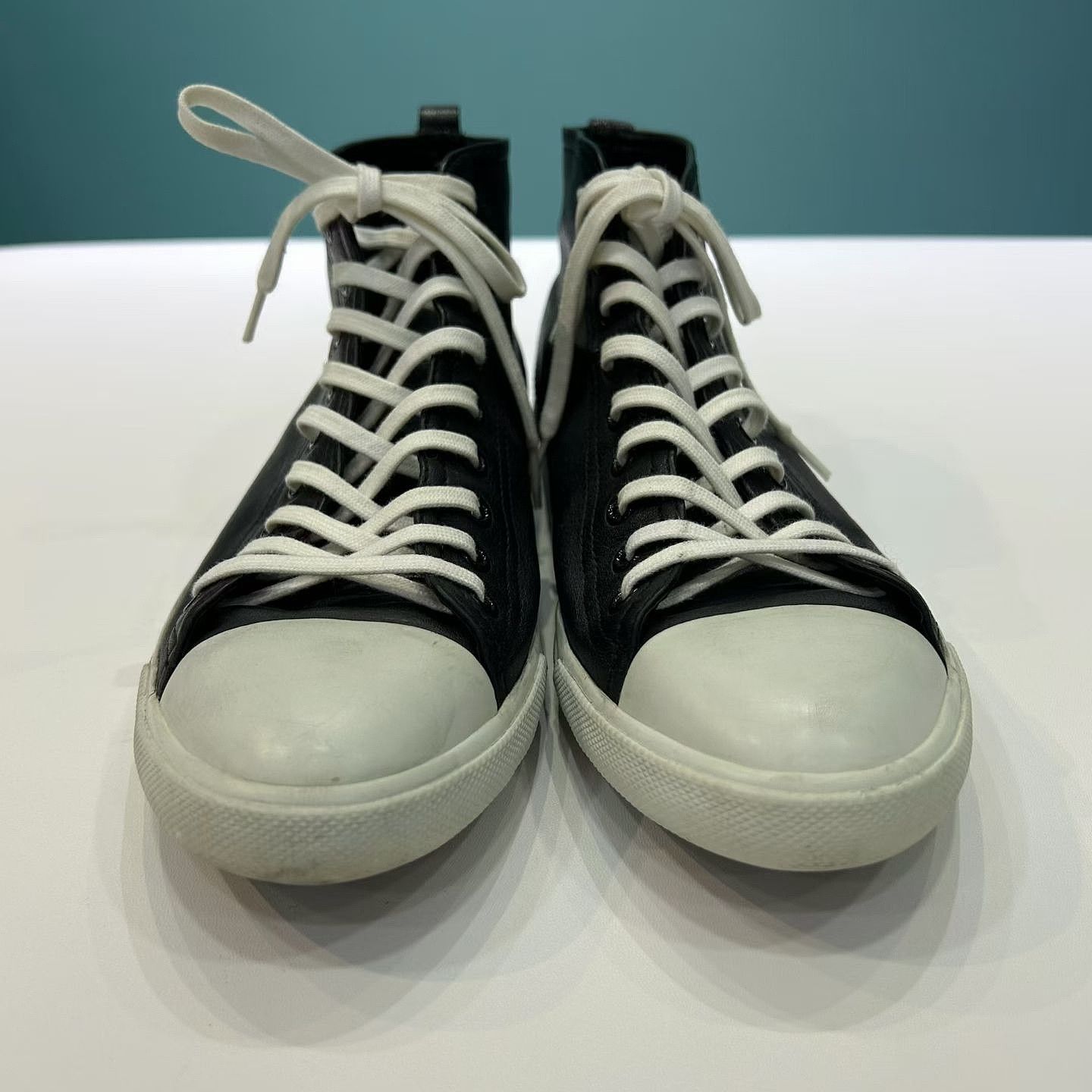 Prada Prada Leather High-Top Sneakers Size 38 Size US 8 / IT 38 - 8 Thumbnail