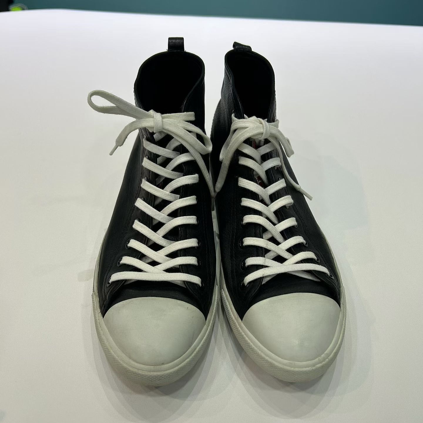 Prada Prada Leather High-Top Sneakers Size 38 Size US 8 / IT 38 - 2 Thumbnail