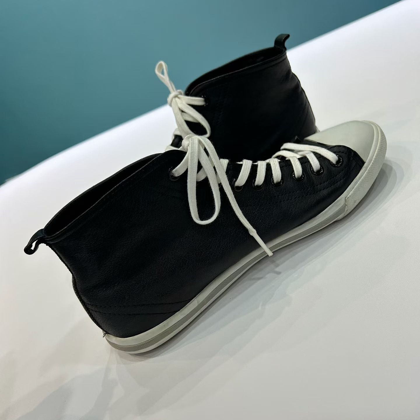 Prada Prada Leather High-Top Sneakers Size 38 Size US 8 / IT 38 - 7 Thumbnail
