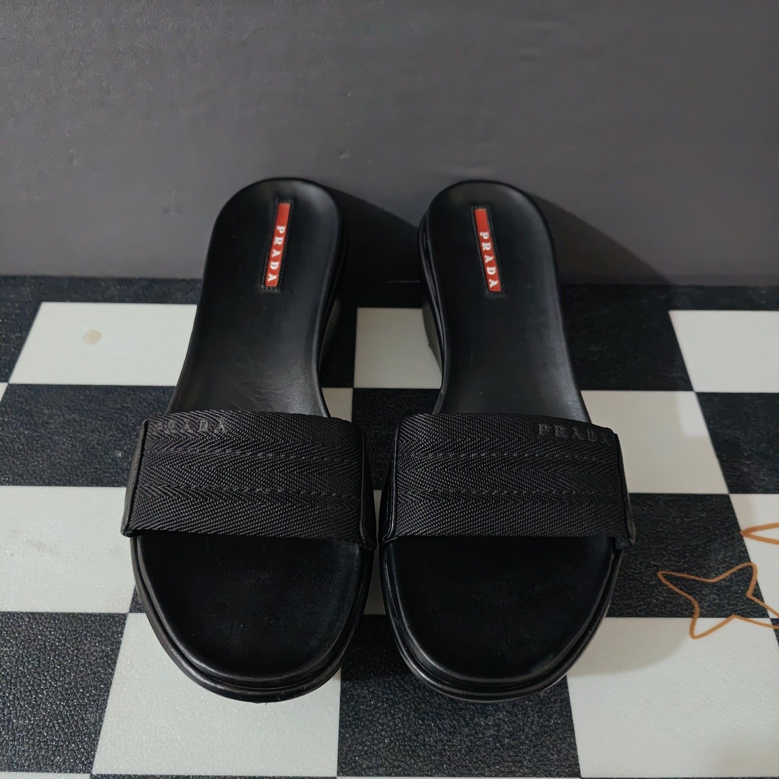 Prada Prada Black Platform Slide Sandals Size 37 Size US 7 / IT 37 - 2 Thumbnail