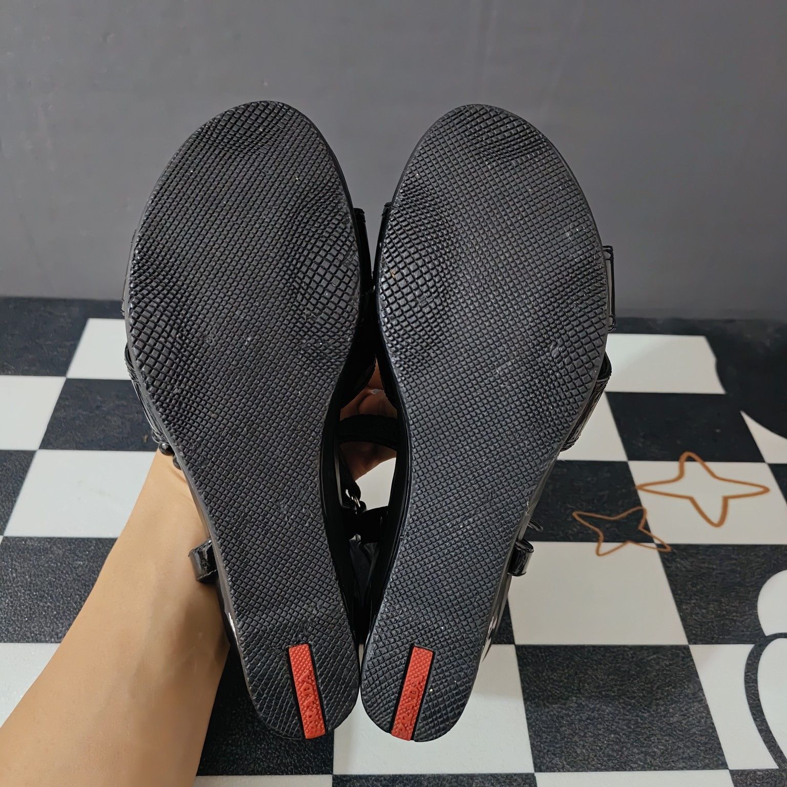 Prada Prada Black Wedge Sandals Size 36.5 Size US 6.5 / IT 36.5 - 4 Thumbnail