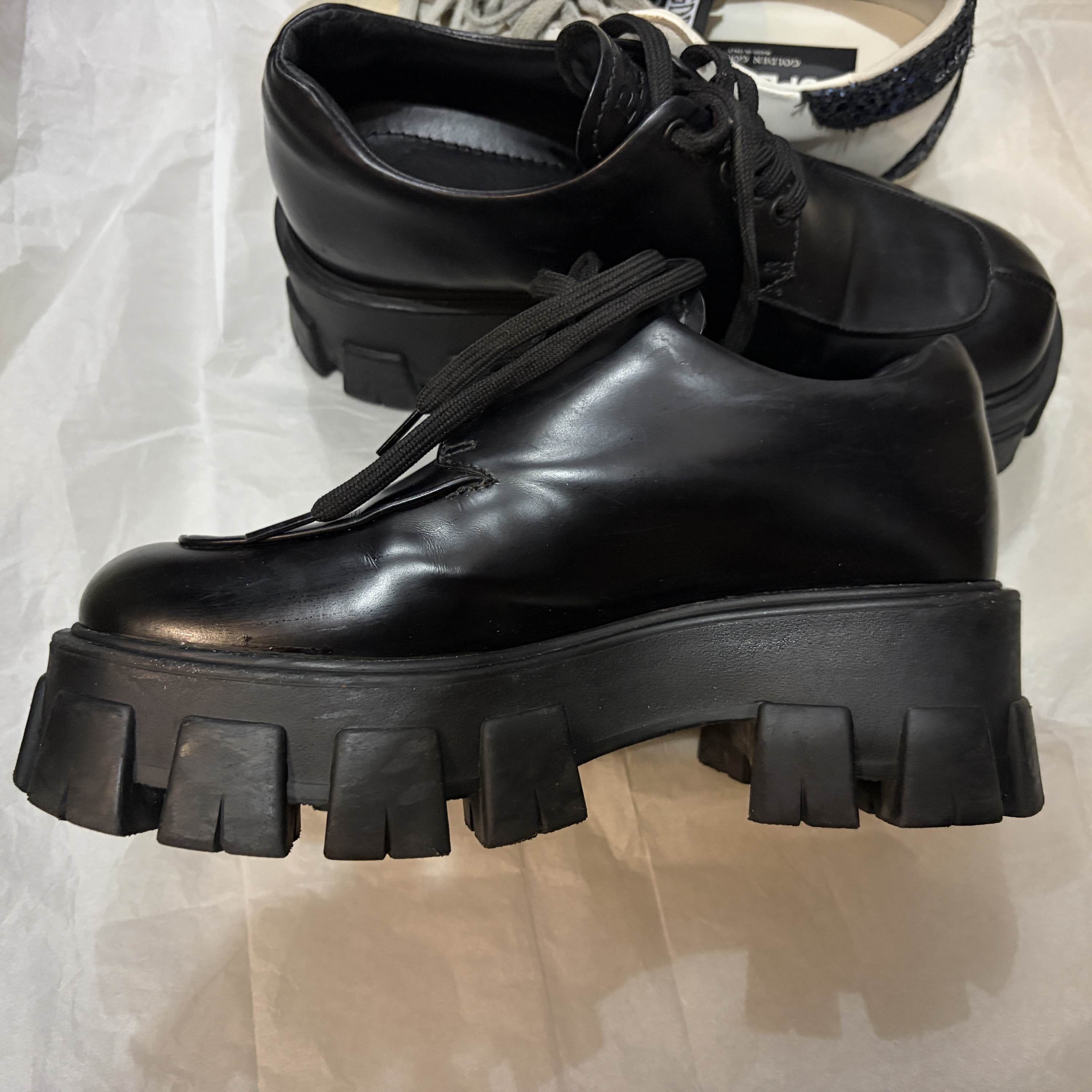 Prada Prada Monolith Leather Platform Shoes Size 37 Size US 7 / IT 37 - 9 Thumbnail
