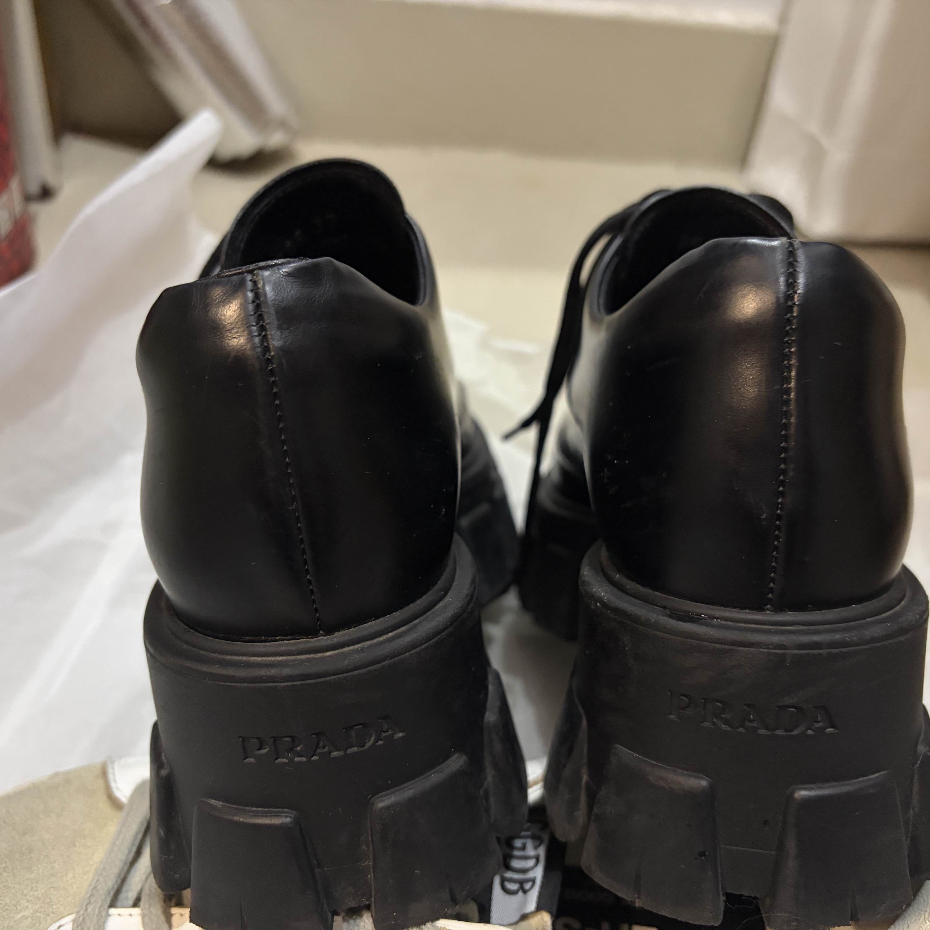 Prada Prada Monolith Leather Platform Shoes Size 37 Size US 7 / IT 37 - 3 Thumbnail
