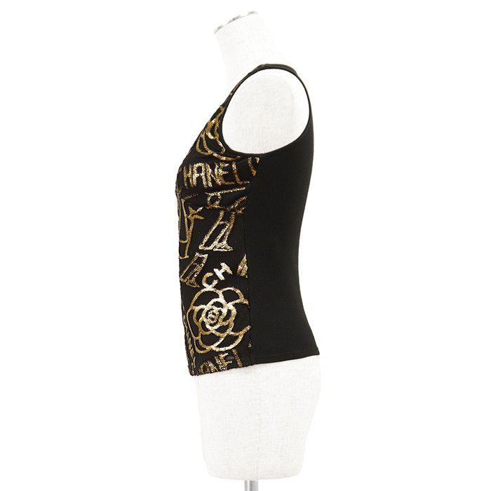 Chanel Chanel Chanel Knit Tulle Tank Top Textile Tops P61889 DUTY FREE for USA Size ONE SIZE - 4 Thumbnail