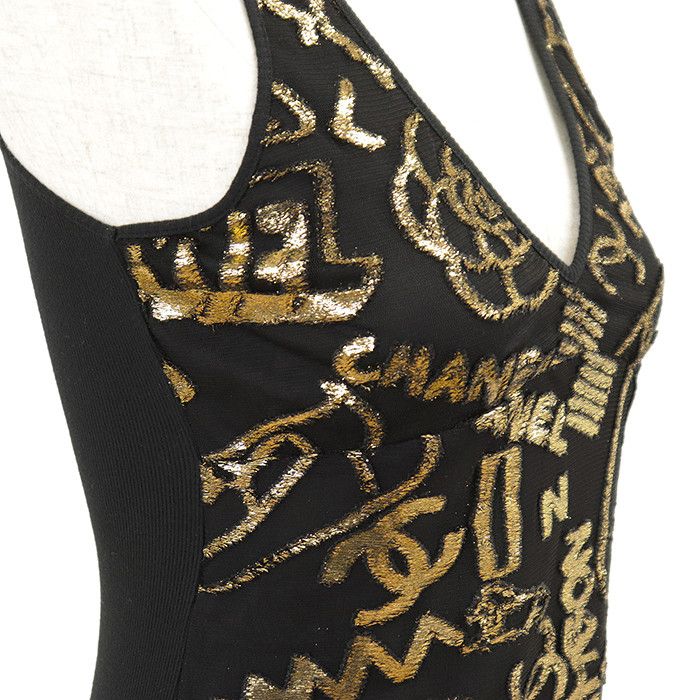 Chanel Chanel Chanel Knit Tulle Tank Top Textile Tops P61889 DUTY FREE for USA Size ONE SIZE - 3 Thumbnail