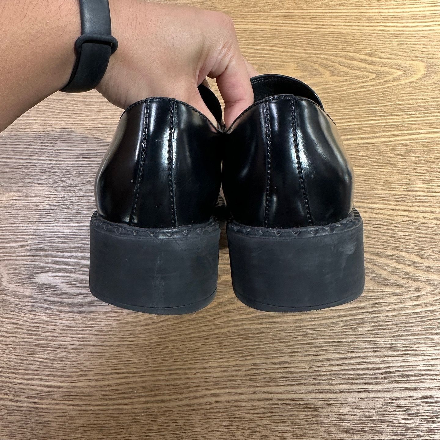 Prada Prada Logo Leather Loafers Size 34.5 Size US 4.5 / IT 34.5 - 11 Thumbnail