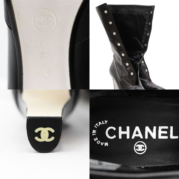Chanel Chanel Chanel Lambskin Patent Leather High Heel Boots Leather Shoes DUTY FREE for USA Size ONE SIZE - 10 Thumbnail