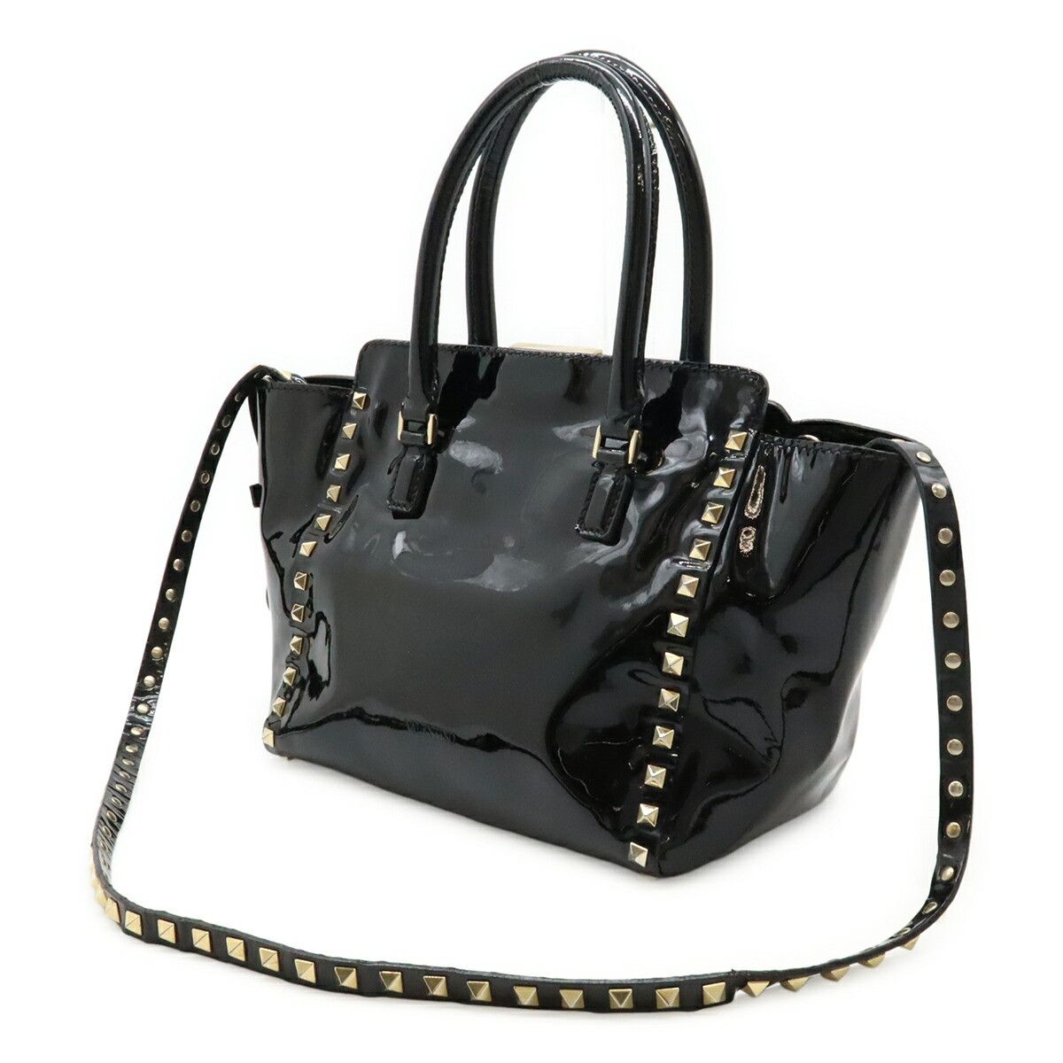 Valentino Valentino Valentino Garavani Patent Stud 2way Handbag Leather Handbag DUTY FREE for USA Size ONE SIZE - 2 Thumbnail