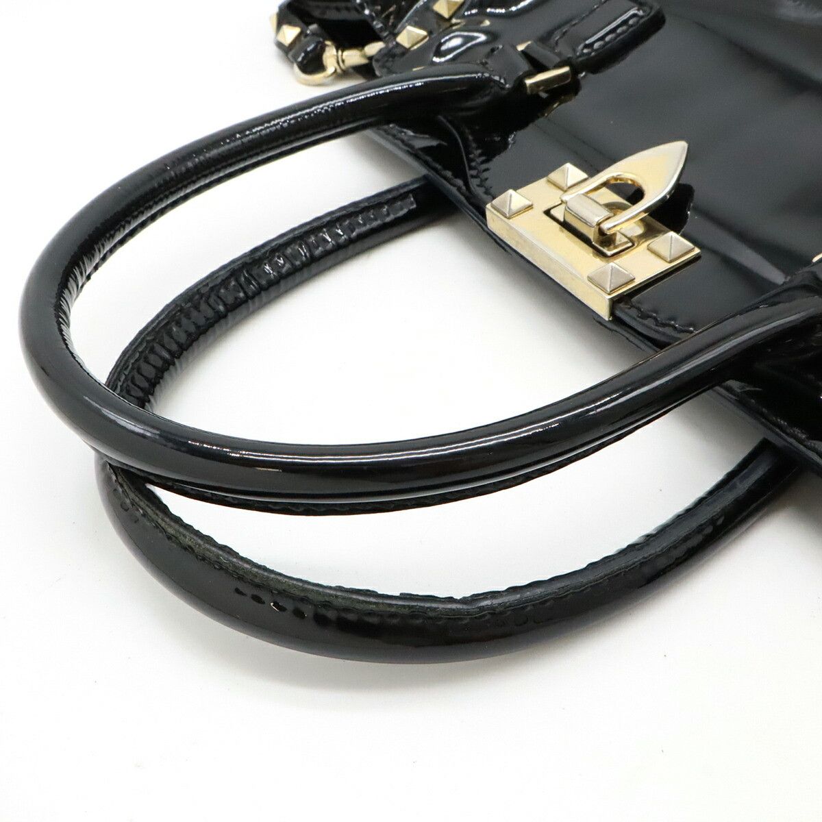 Valentino Valentino Valentino Garavani Patent Stud 2way Handbag Leather Handbag DUTY FREE for USA Size ONE SIZE - 4 Thumbnail