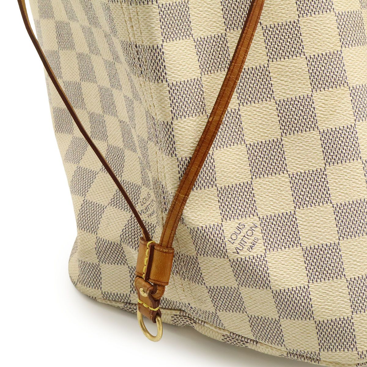 Louis Vuitton Louis Vuitton Louis Vuitton Neverfull Damier Azur Tote Bag Textile Tote Bag N51108 DUTY FREE for USA Size ONE SIZE - 7 Thumbnail