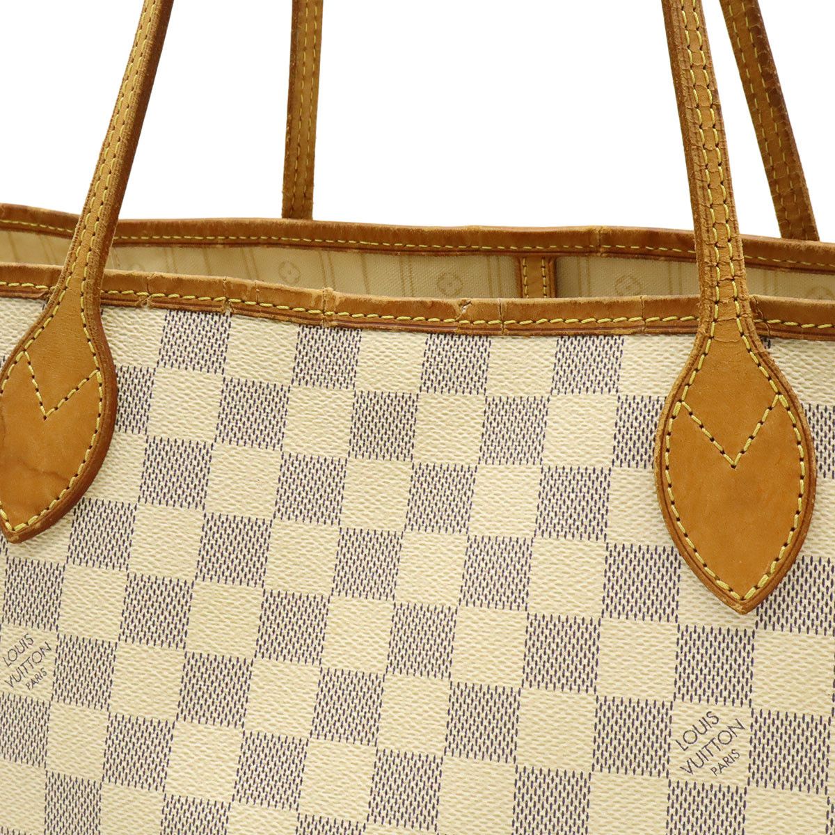 Louis Vuitton Louis Vuitton Louis Vuitton Neverfull Damier Azur Tote Bag Textile Tote Bag N51108 DUTY FREE for USA Size ONE SIZE - 9 Thumbnail