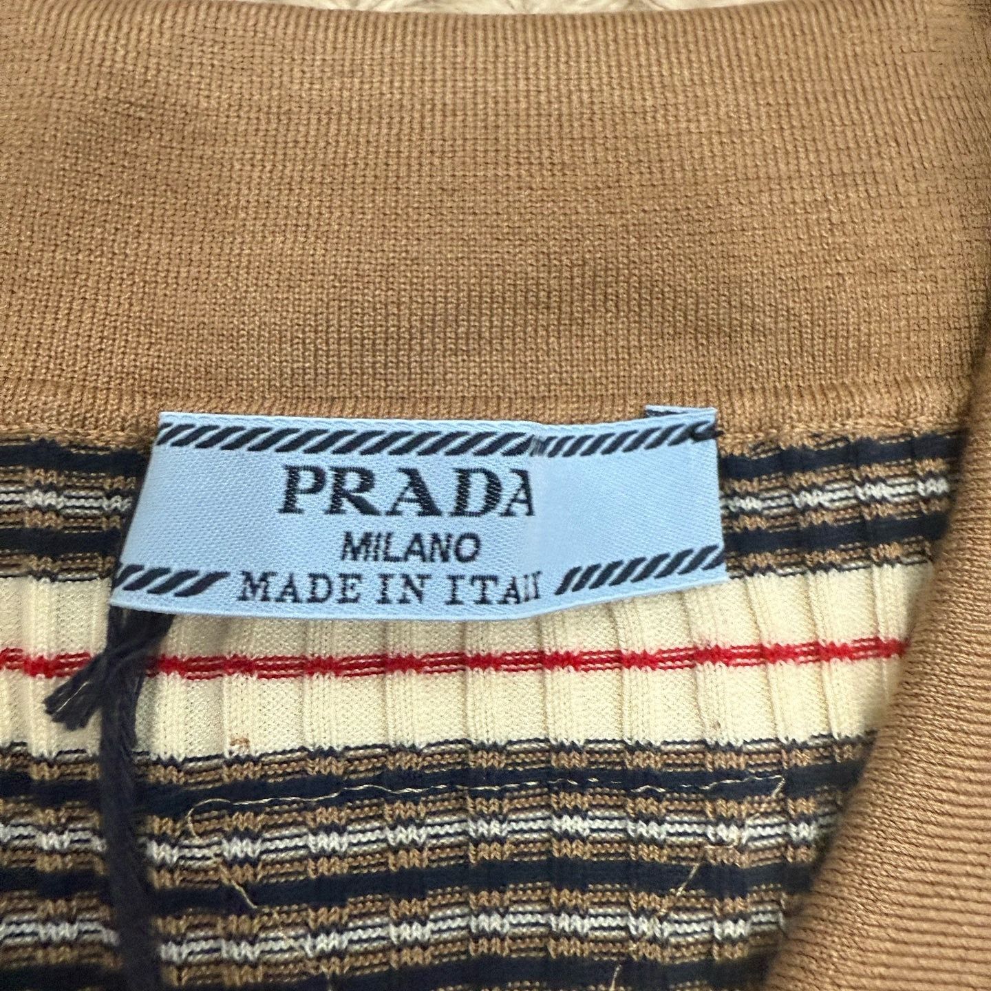 Prada Prada Striped Knit Polo Shirt Size 44 Size M / US 6-8 / IT 42-44 - 3 Thumbnail
