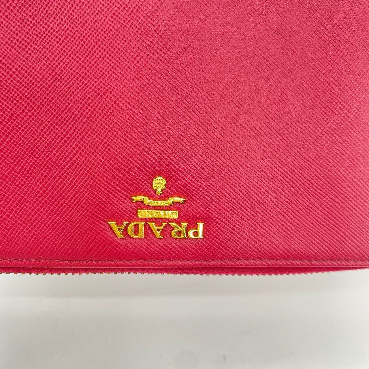 Prada Prada Peony Pink Saffiano Zip Around Wallet Size ONE SIZE - 14 Thumbnail