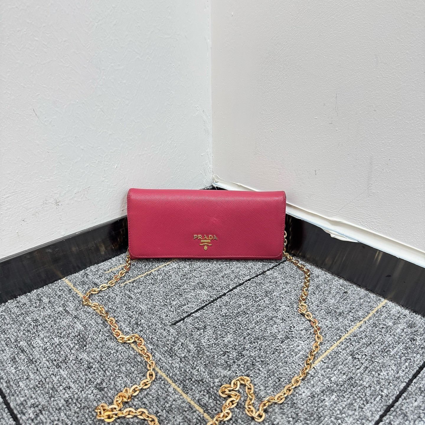 Prada Prada Saffiano Leather Chain Wallet One Size Size ONE SIZE - 2 Thumbnail