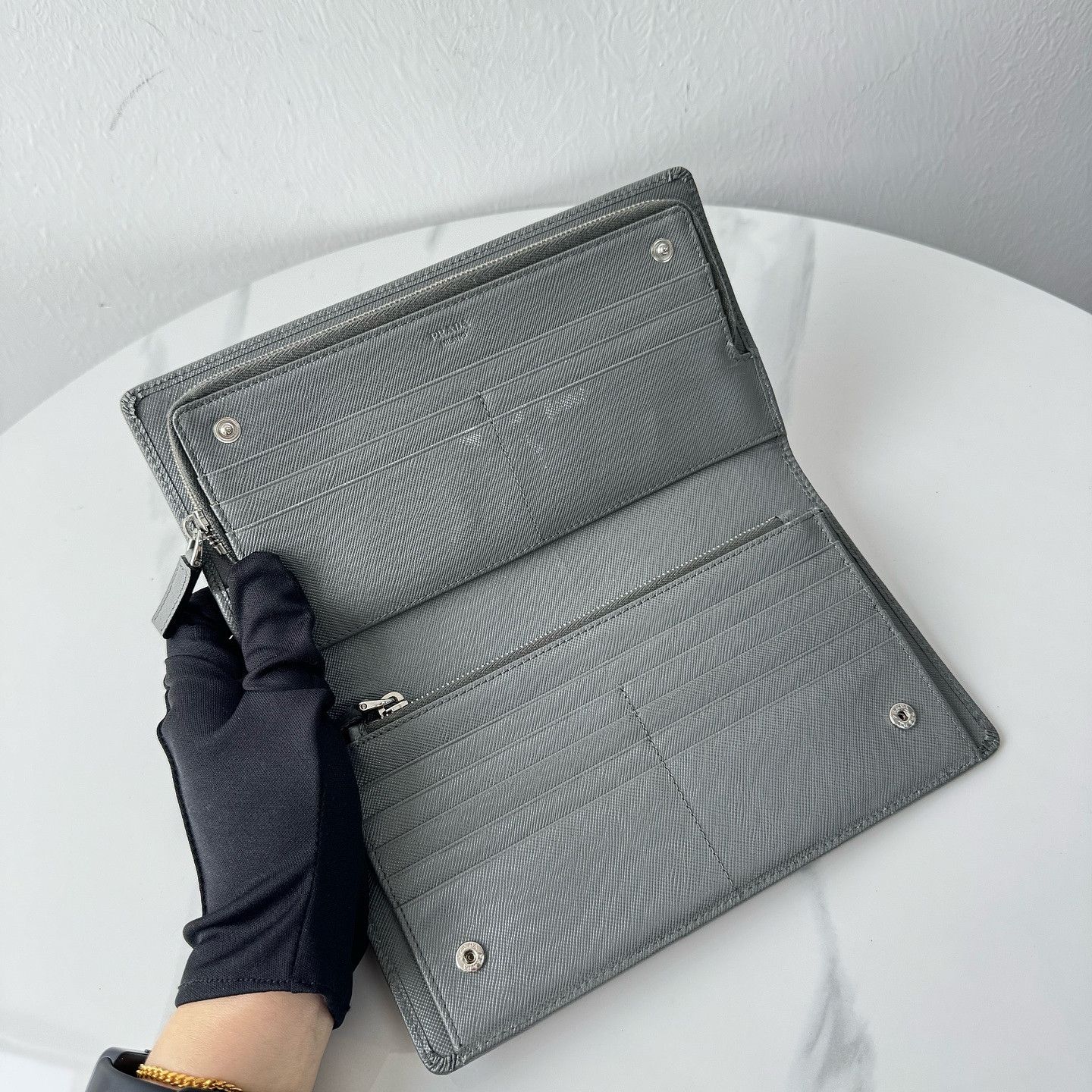 Prada Prada Saffiano Leather Long Wallet ONE SIZE Size ONE SIZE - 10 Thumbnail