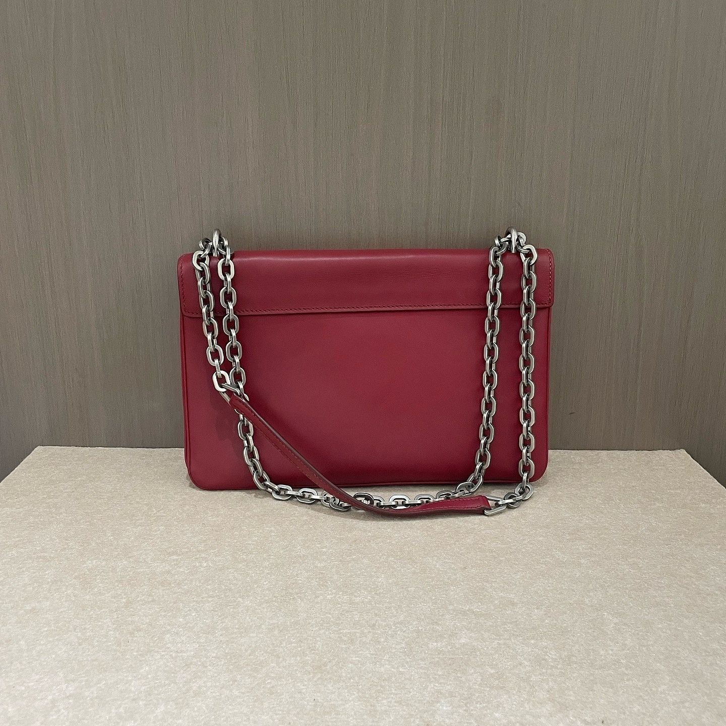 Prada Prada Red Leather Chain Shoulder Bag Size ONE SIZE - 3 Thumbnail