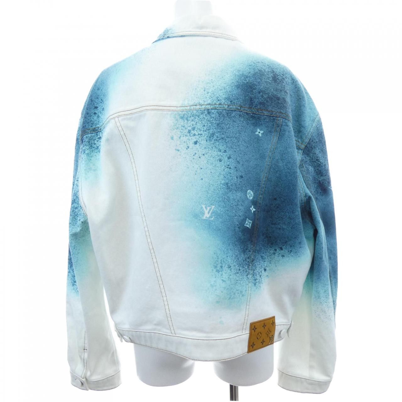 Louis Vuitton Louis Vuitton Louis Vuitton LV Spray Denim Jacket Textile Outerwear HOA10WU14 DUTY FREE for USA Size ONE SIZE - 2 Thumbnail