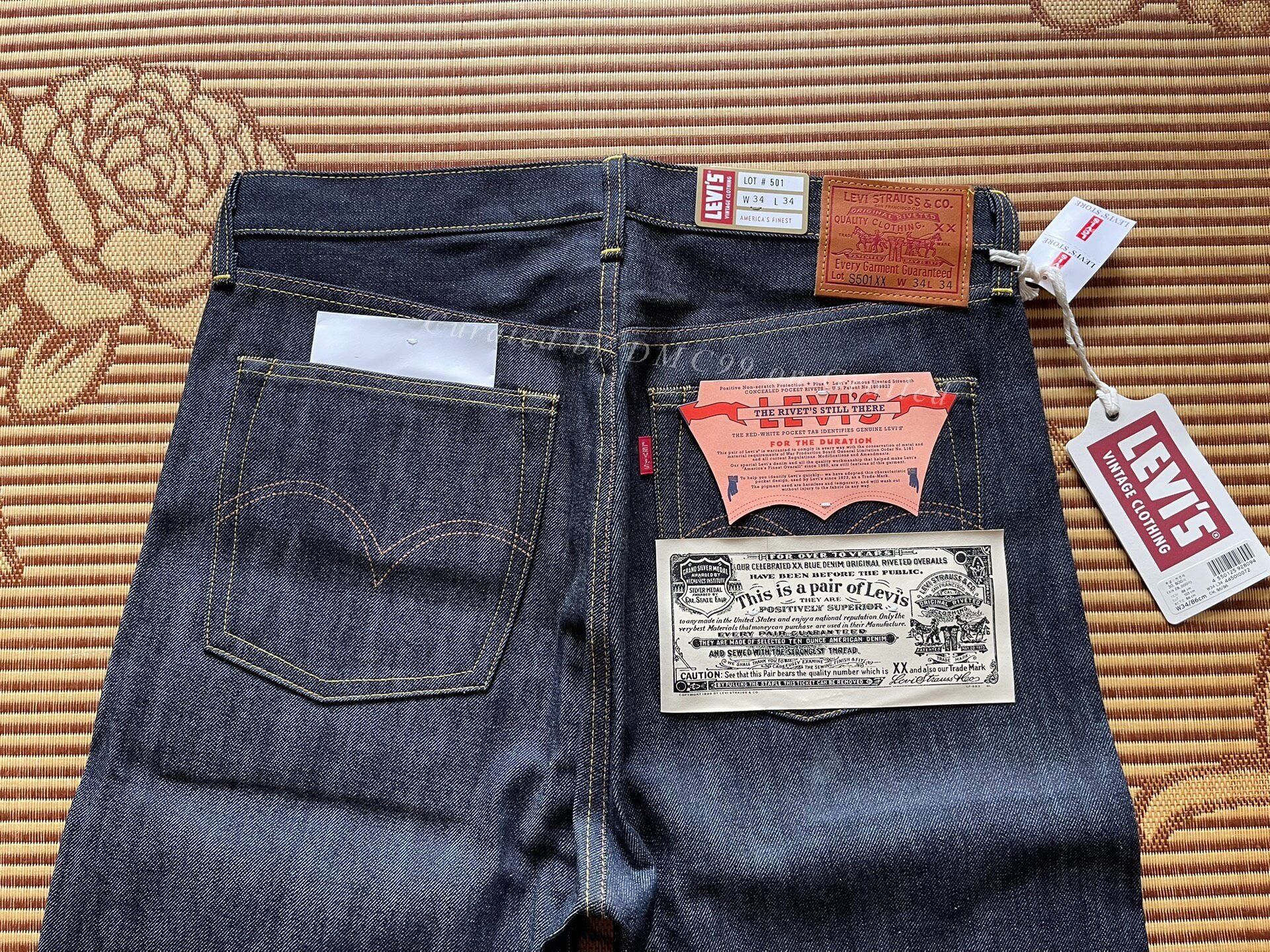 Levi's Vintage Clothing Levi's LVC S501XX 1944 W34 Jeans Size US 34 / EU 50 - 4 Thumbnail