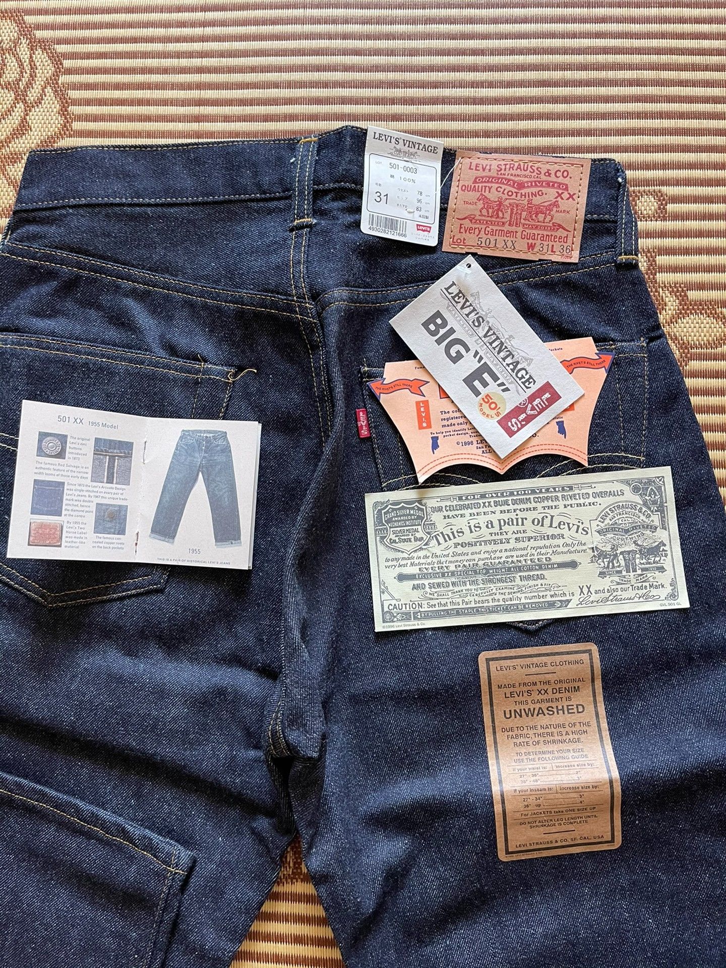 Levi's Vintage Clothing Levi's LVC 501XX Raw Denim Jeans Size US 32 / EU 48 - 4 Thumbnail