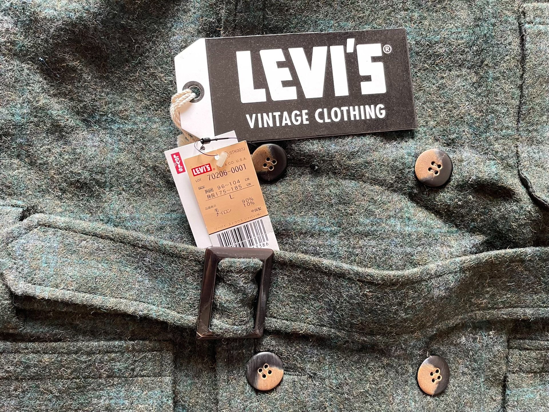 Levi's Vintage Clothing Levi's LVC Shawl Collar Wool Plaid Coat Size US L / EU 52-54 / 3 - 7 Thumbnail