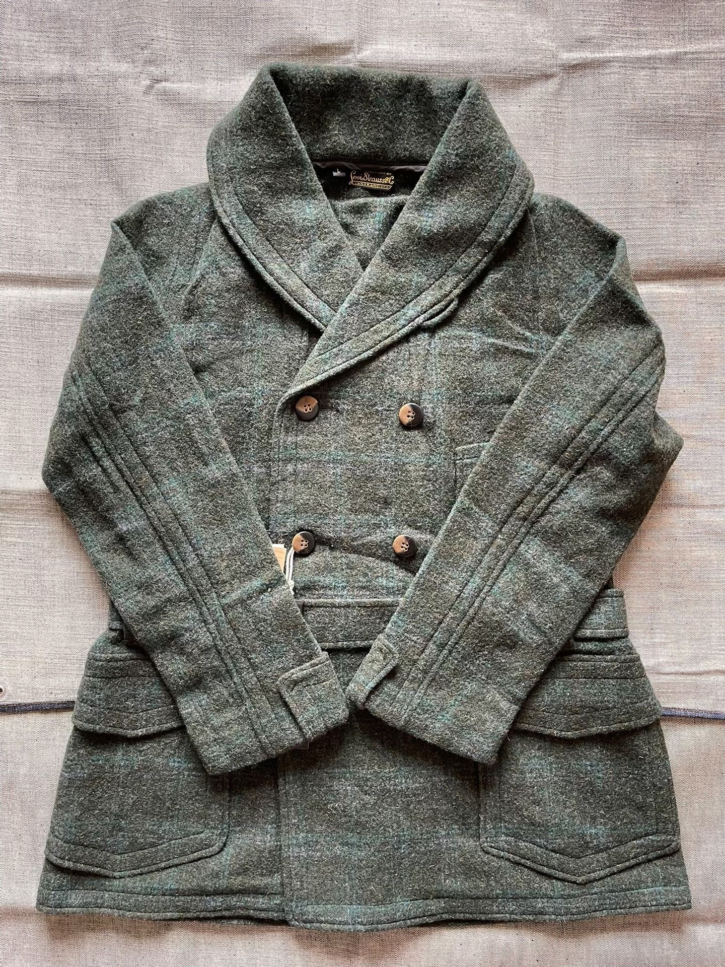 Levi's Vintage Clothing Levi's LVC Shawl Collar Wool Plaid Coat Size US L / EU 52-54 / 3 - 2 Thumbnail