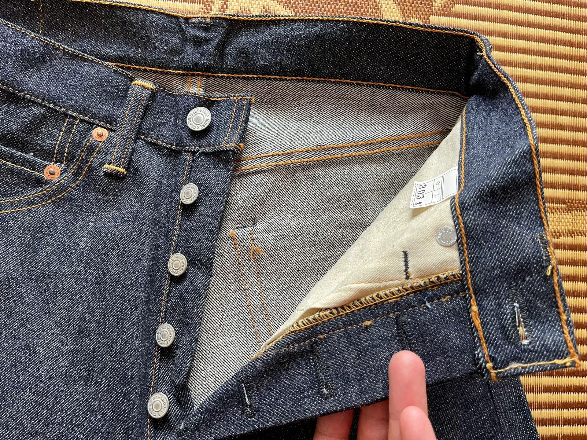 Warehouse & Co. Warehouse 1100 1960s Raw Denim Jeans Size US 30 / EU 46 - 5 Thumbnail