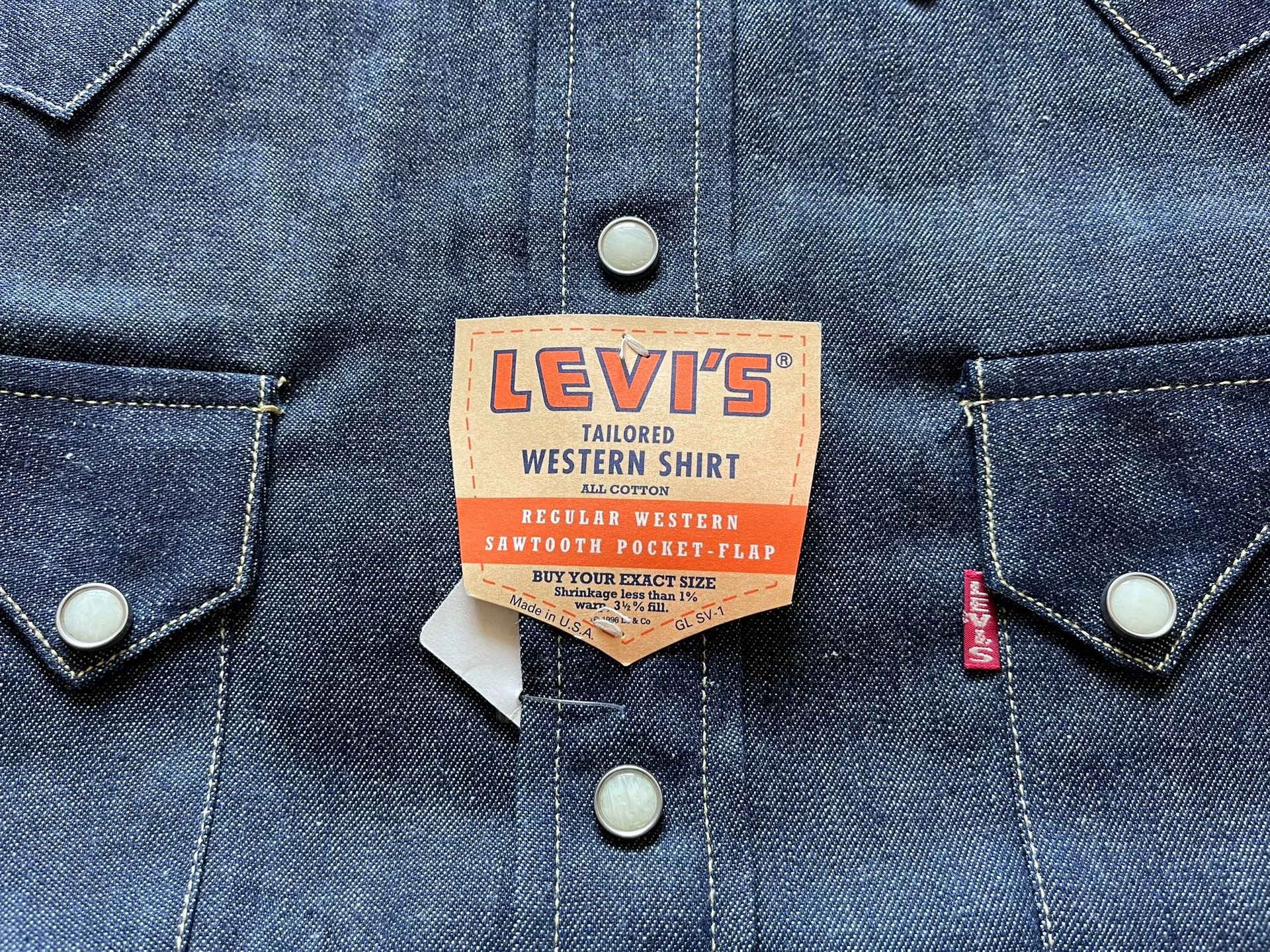 LVC Levi's LVC 555 Raw Denim Shirt Size US L / EU 52-54 / 3 - 7 Thumbnail