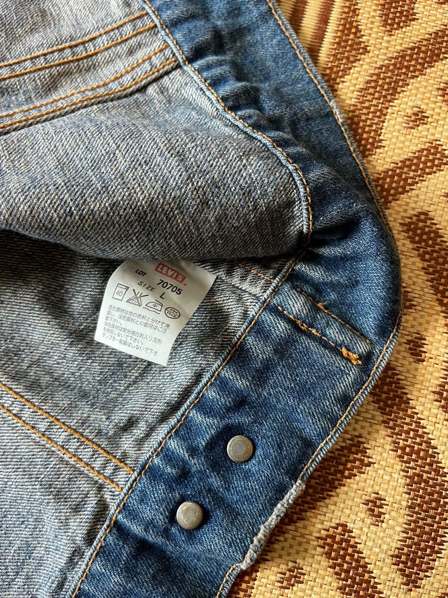 Levi's Vintage Clothing Levis LVC 3rd Washed Denim Embroidered Vest Size US XXS / EU 40 - 7 Thumbnail