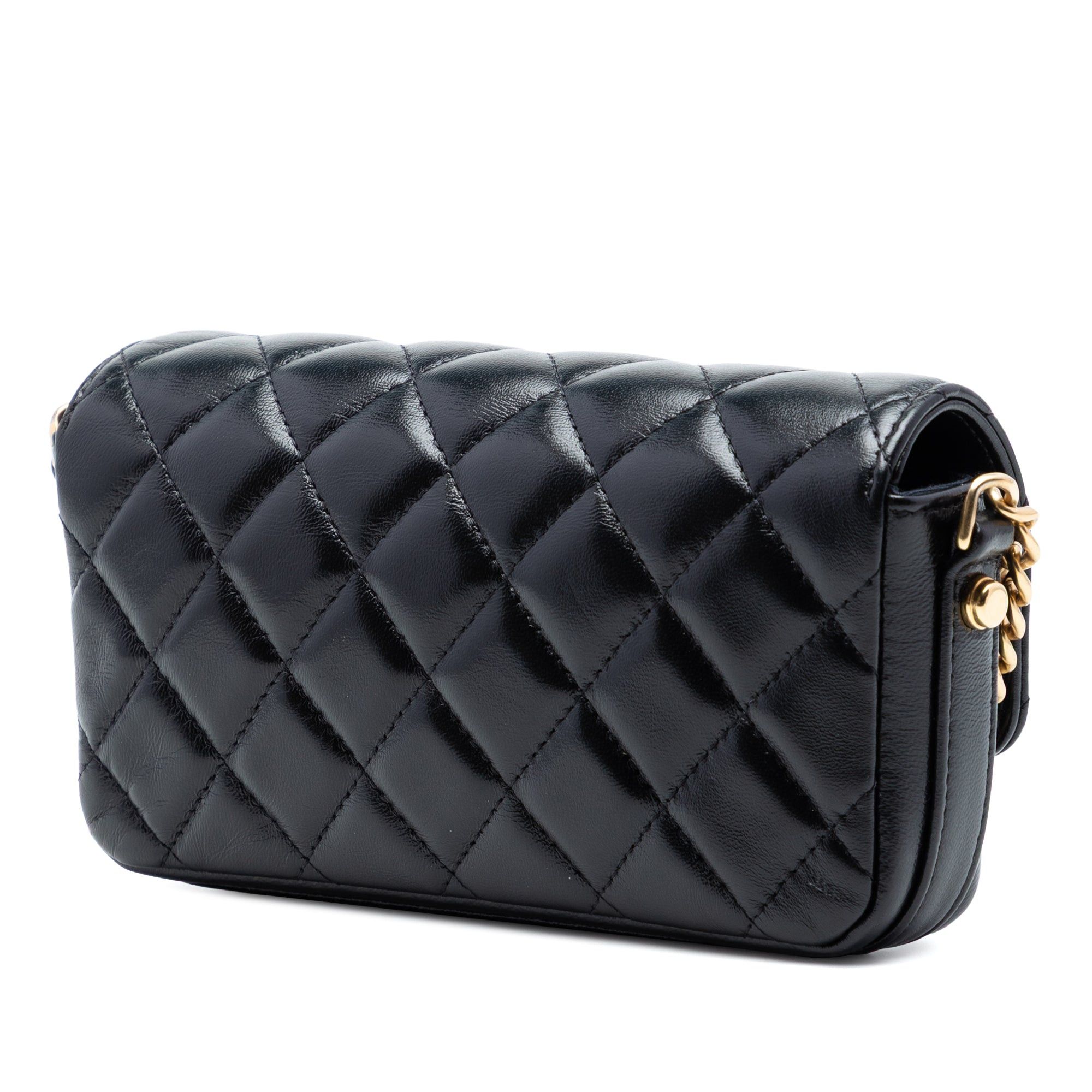 Chanel Quilted Lambskin Giant CC Flap Phone Holder with Chain Size ONE SIZE - 2 Thumbnail