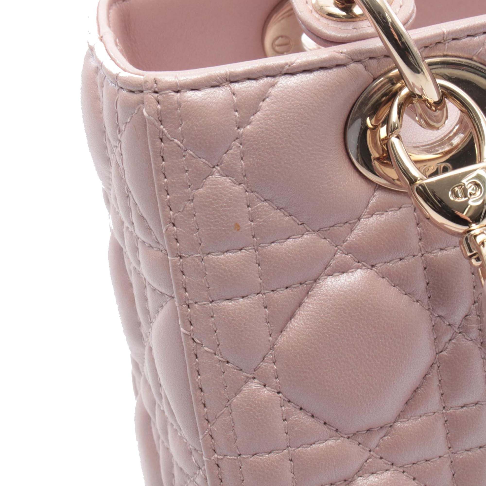 Dior Medium Iridescent Lambskin Cannage Lady Dior Size ONE SIZE - 6 Thumbnail